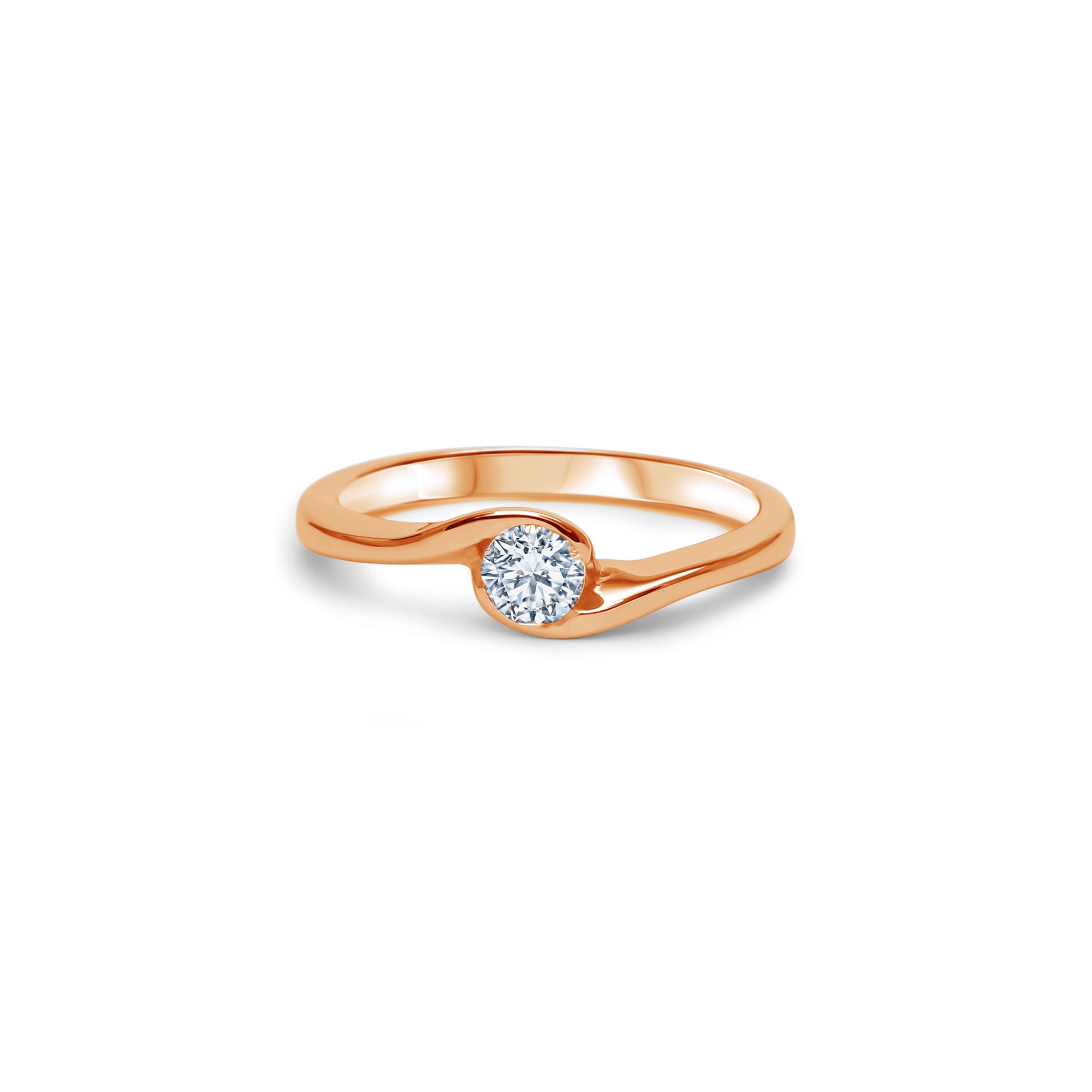 Un Petit Twist 0.25 carats - or rouge 18k – Solitaire en or 18k avec diamant – vue produit