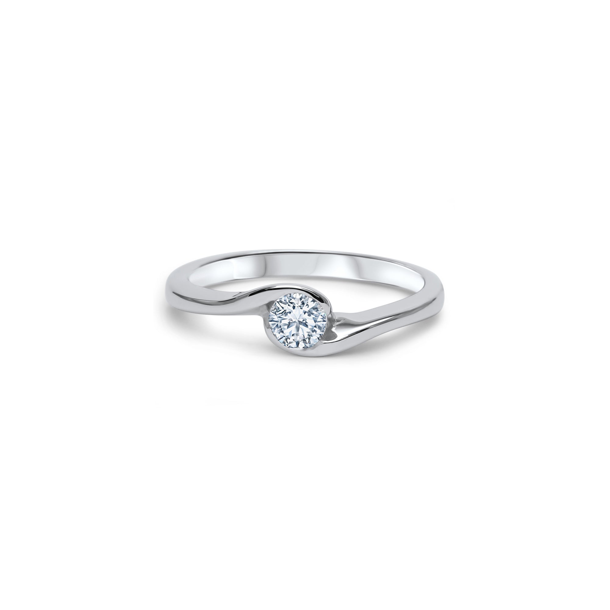 Un Petit Twist 0.25 carats - or blanc 18k – Solitaire en or 18k avec diamant – vue produit