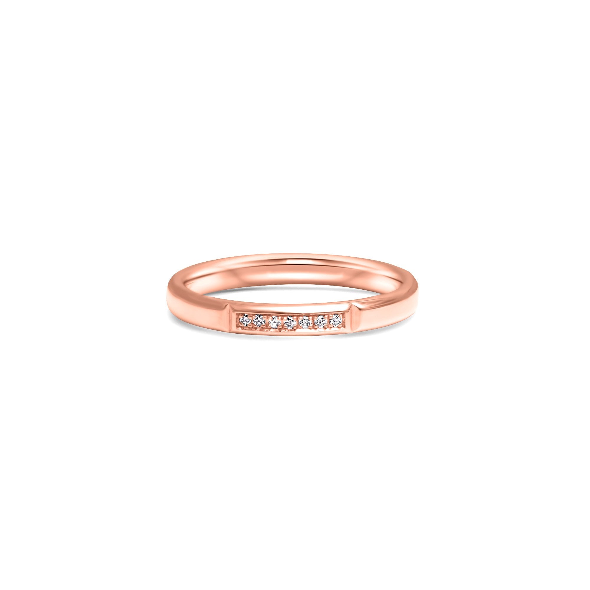 The Fancy Chocolate Bars - or rouge 18k – Alliances en or 18k avec diamant – vue produit