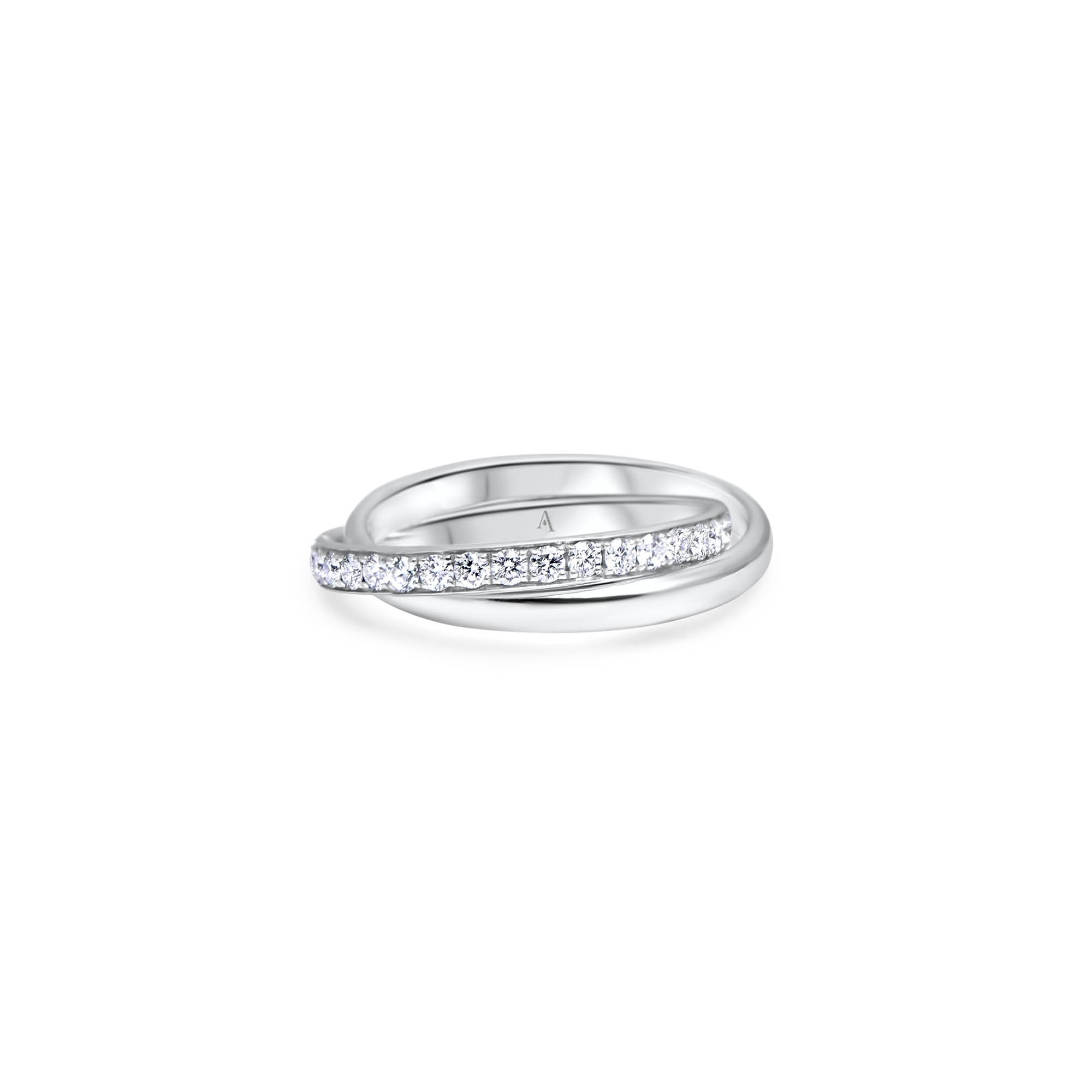 The Infinite Double Constellation - platine 950 – Alliances AGUAdeORO en or 18k avec diamant – vue produit