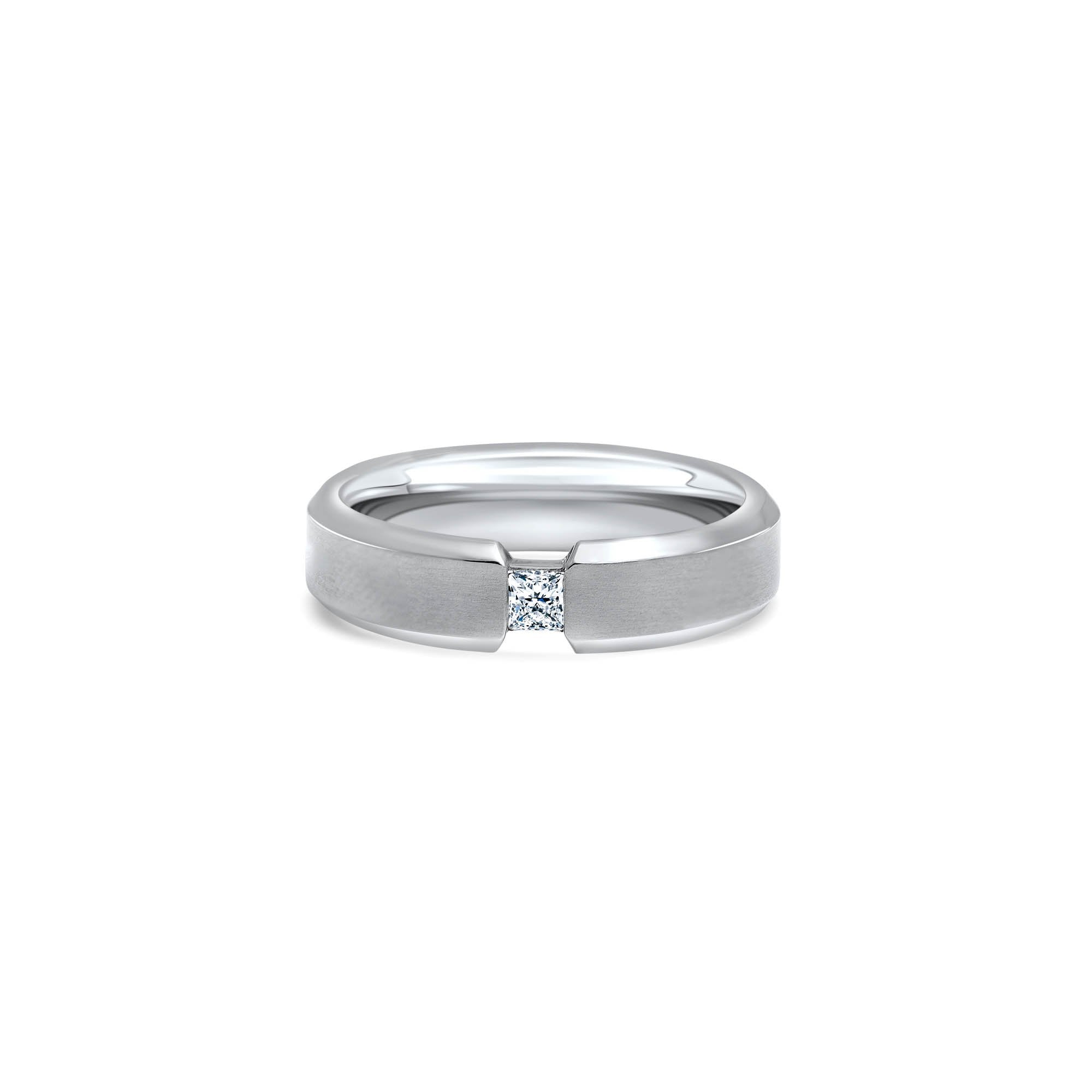 The Fancy Bevelled edges - platine 950 – Alliances en or 18k avec diamant – vue produit
