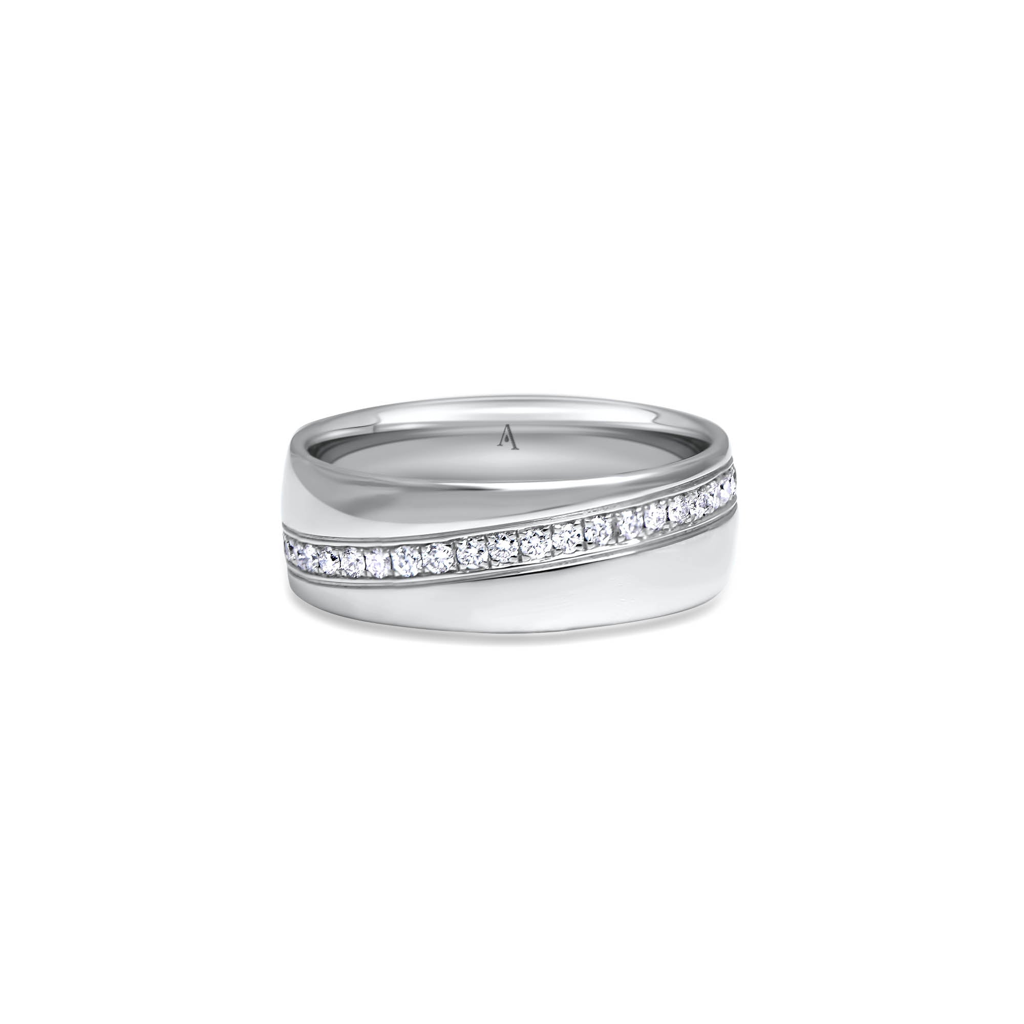 The Infinite Love Timeline - or blanc 18k – Alliances AGUAdeORO en or 18k avec diamant – vue produit