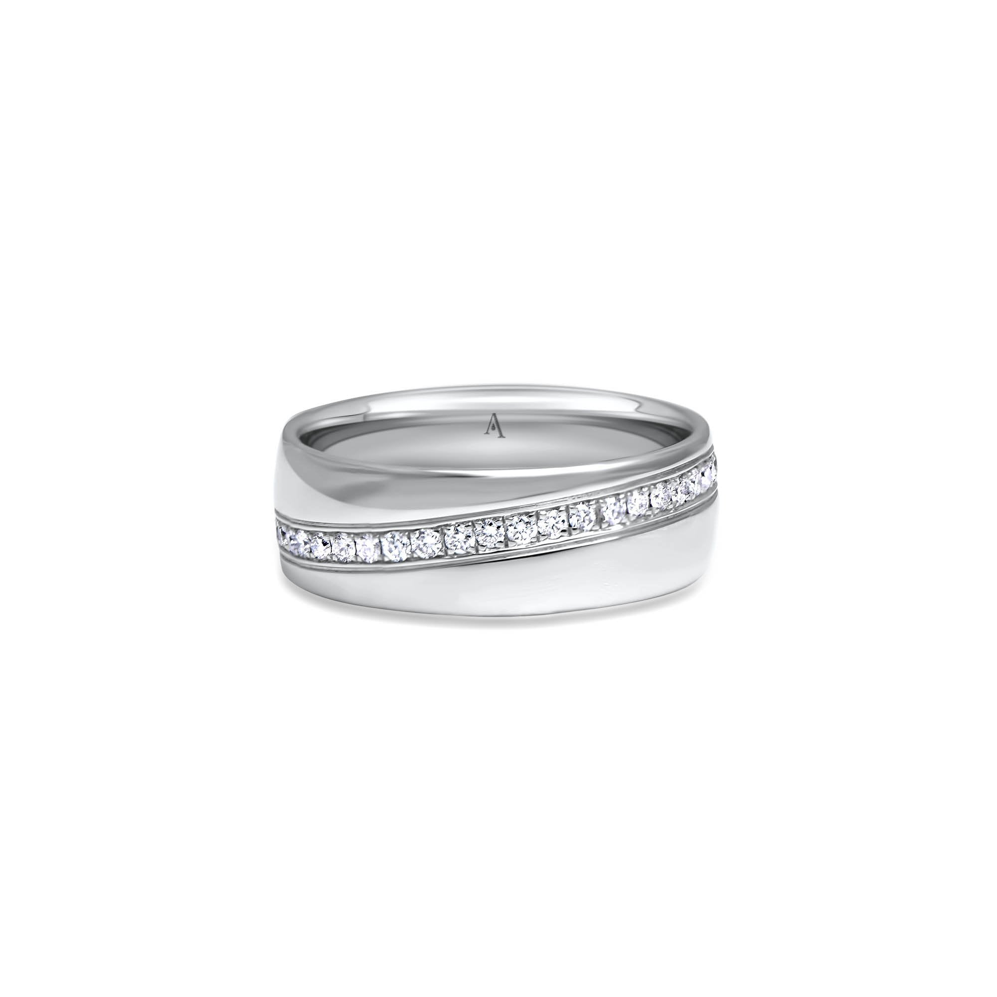 The Infinite Love Timeline - platine 950 – Alliances AGUAdeORO en or 18k avec diamant – vue produit