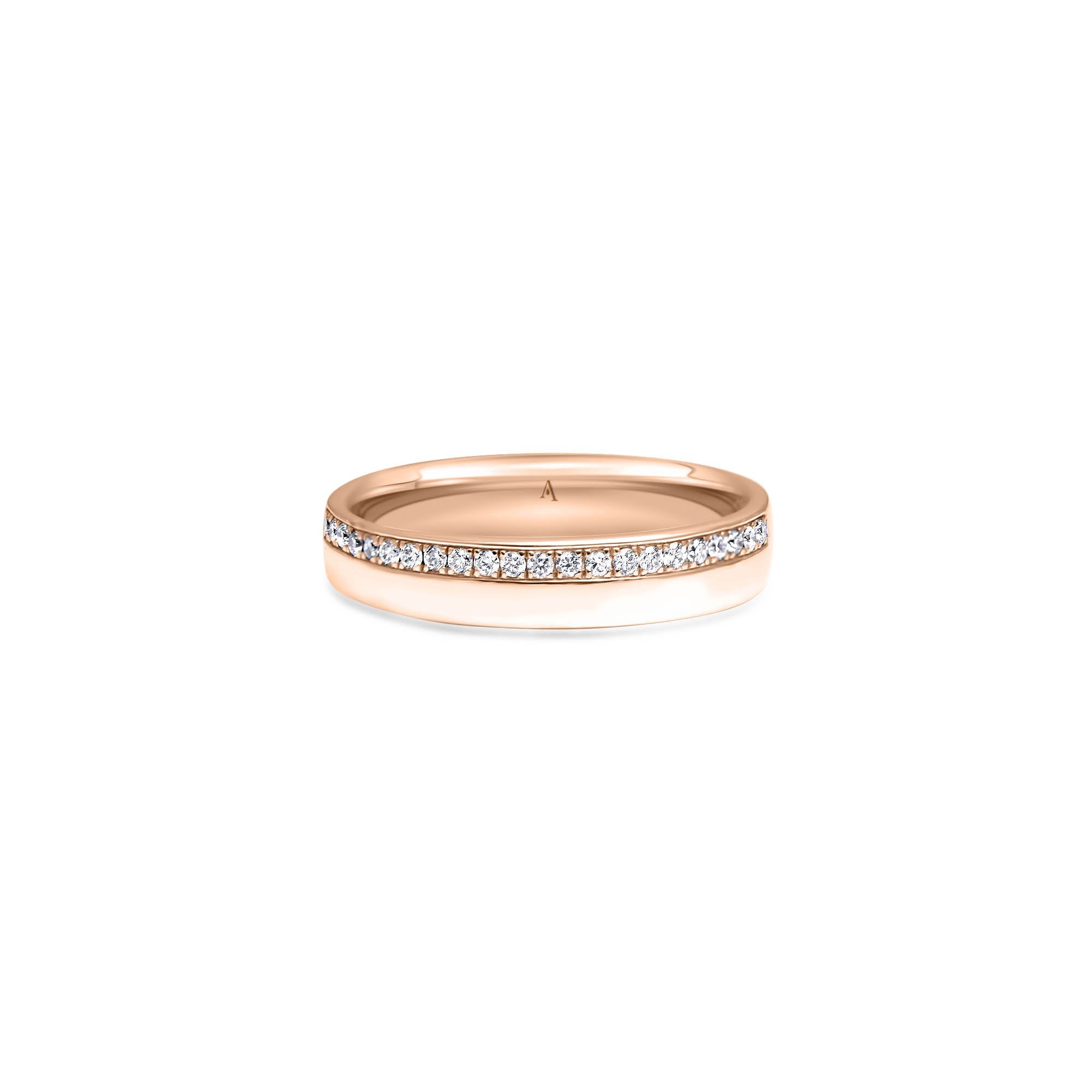 The Fancy Love Line - or rouge 18k – Alliances AGUAdeORO en or 18k avec diamant – vue produit