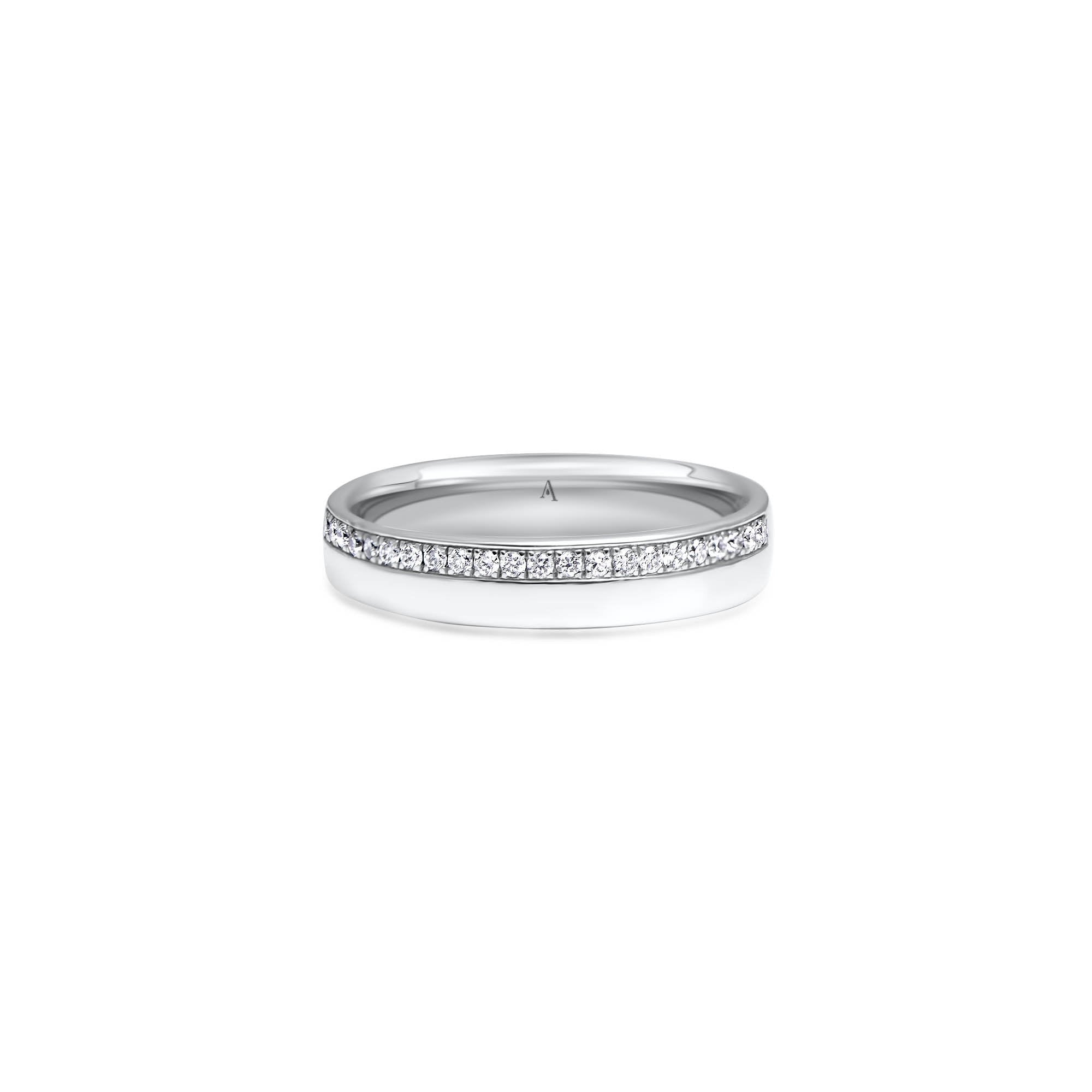 The Fancy Love Line - platine 950 – Alliances AGUAdeORO en or 18k avec diamant – vue produit