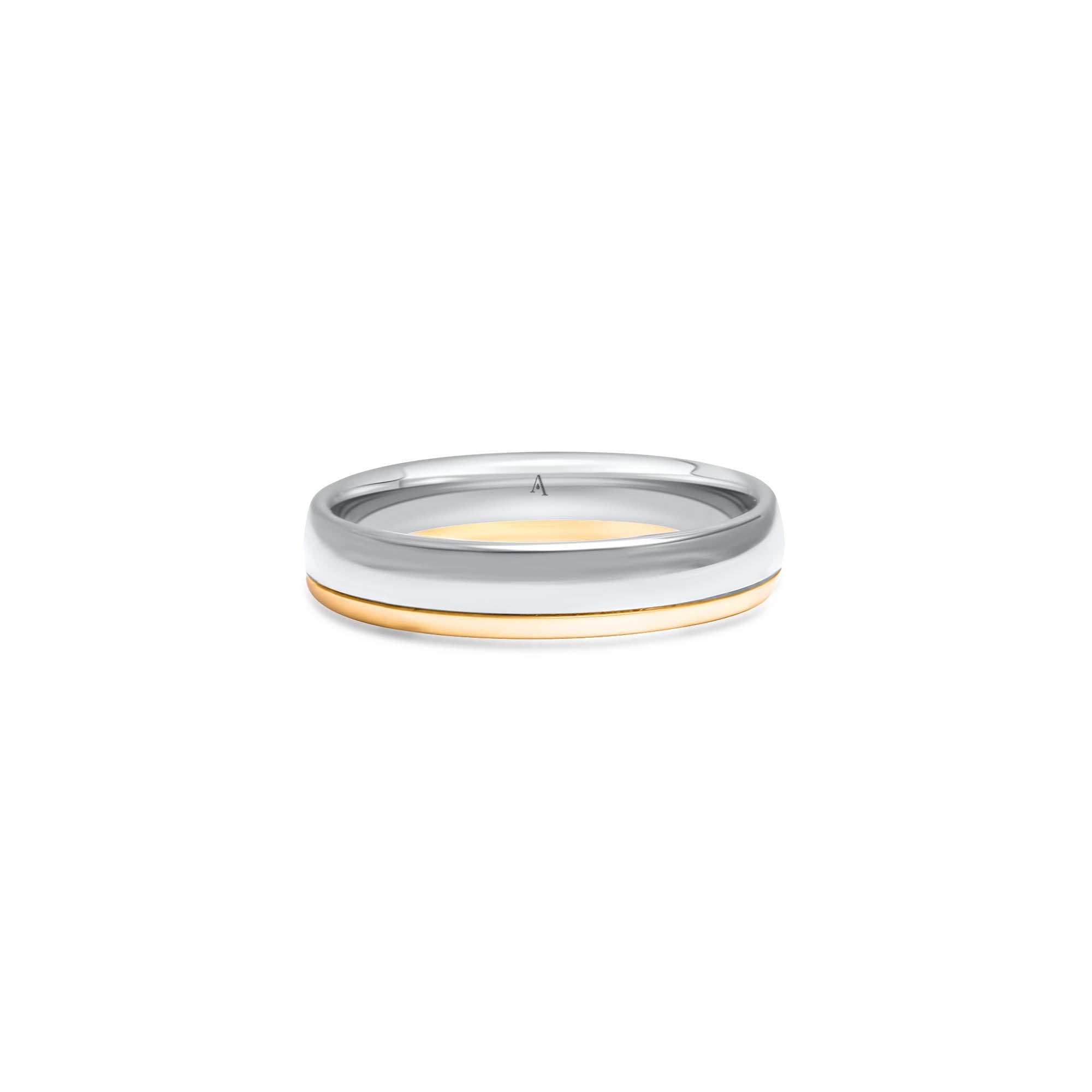 The Overlapping Tracks - or blanc et or jaune 18k – Alliances AGUAdeORO en or 18k – vue produit
