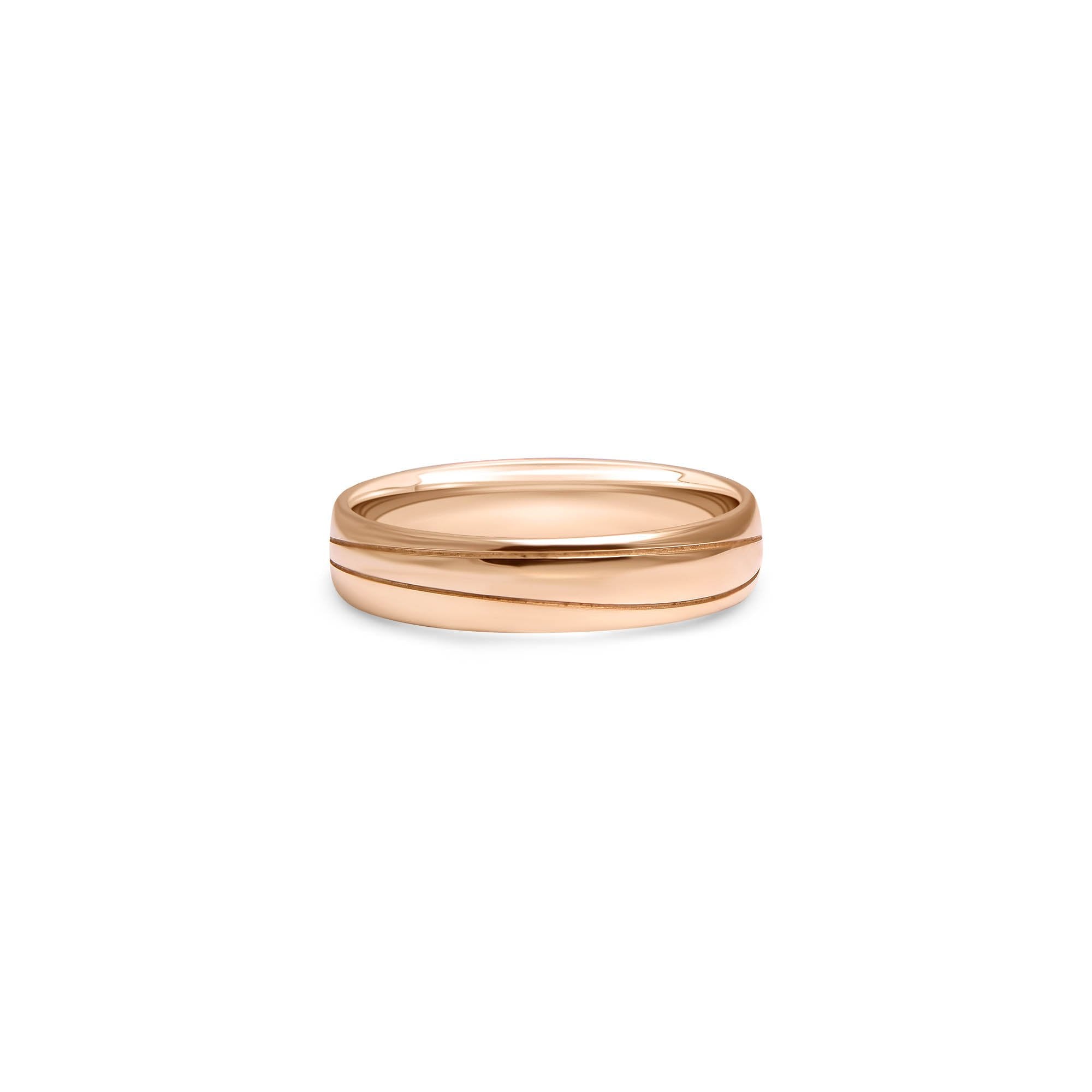 The Double Waterway - or rouge 18k – Alliances en or 18k – vue produit