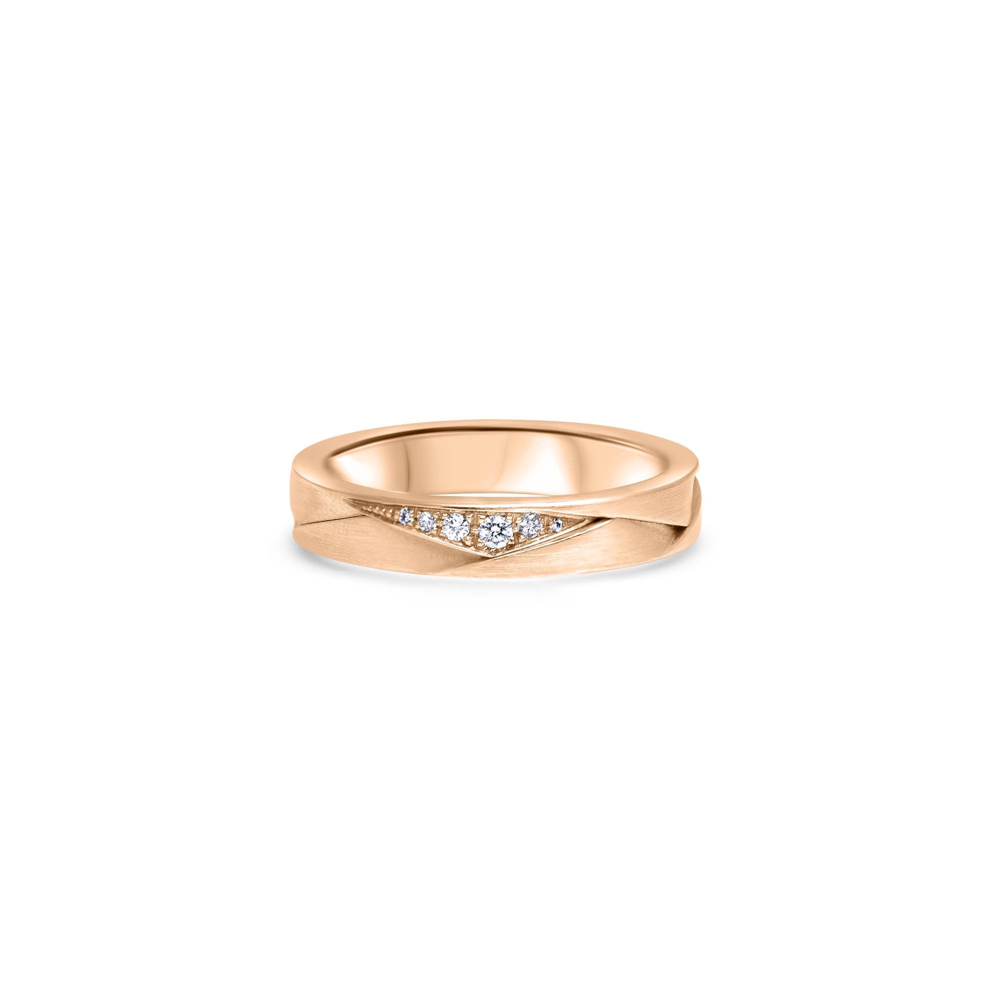 The Fancy Origami Effect - or rouge 18k – Alliances en or 18k avec diamant – vue produit