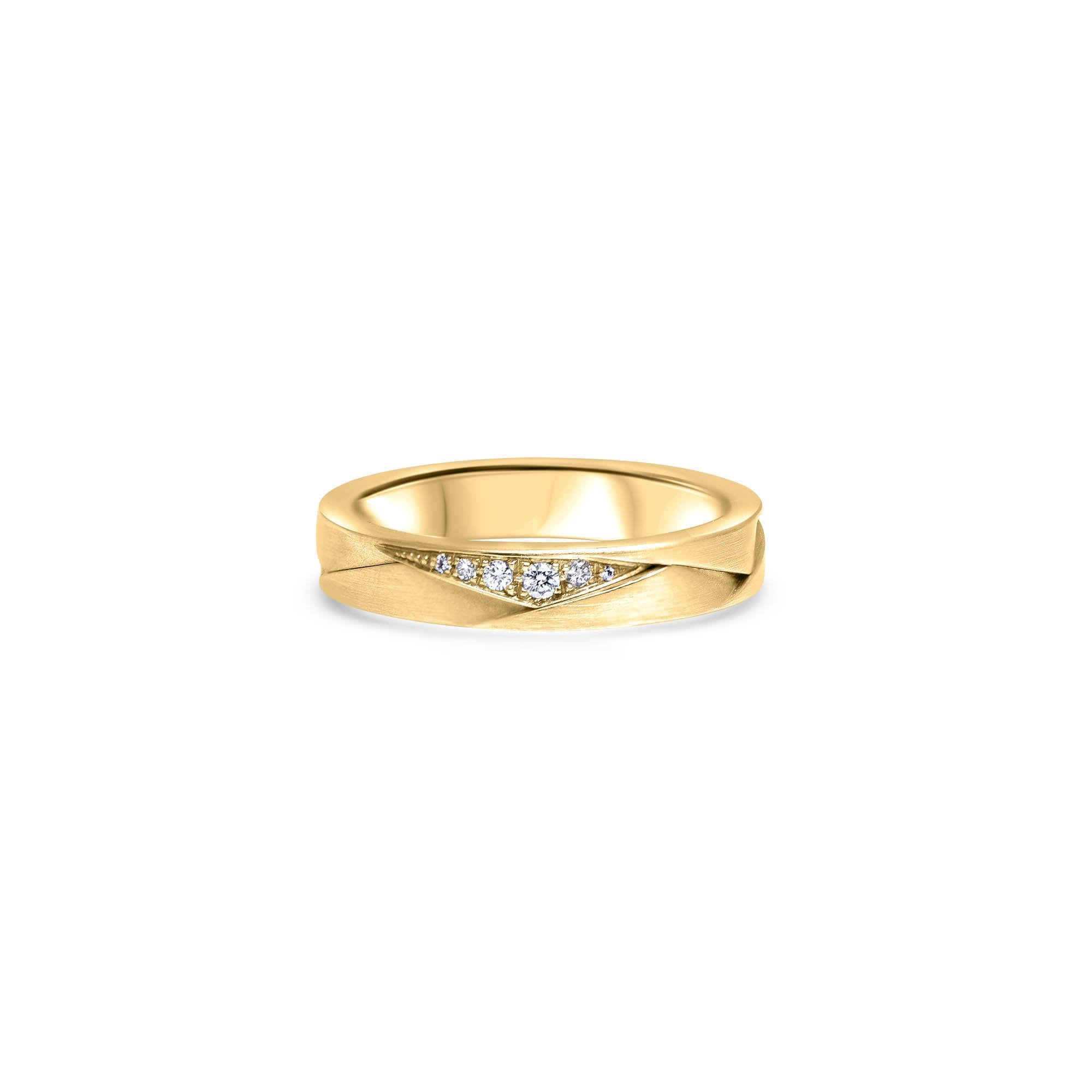 The Fancy Origami Effect - or jaune 18k – Alliances en or 18k avec diamant – vue produit