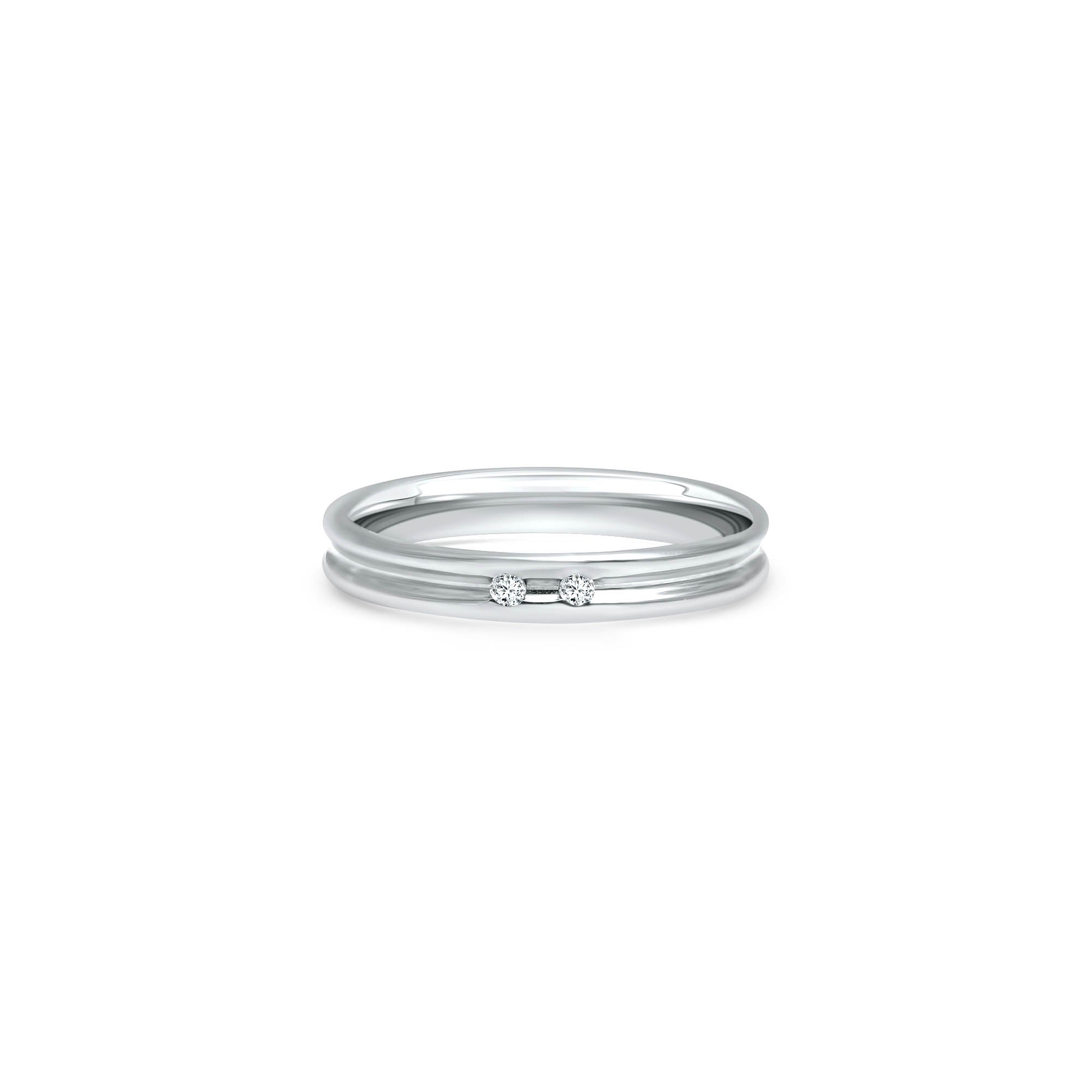 The Fancy Union of Two Souls - or blanc 18k – Alliances en or 18k avec diamant – vue produit