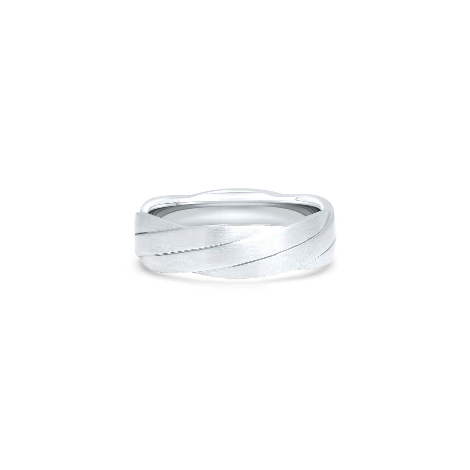 The Three-Ply Cord - or blanc 18k – Alliances en or 18k – vue produit