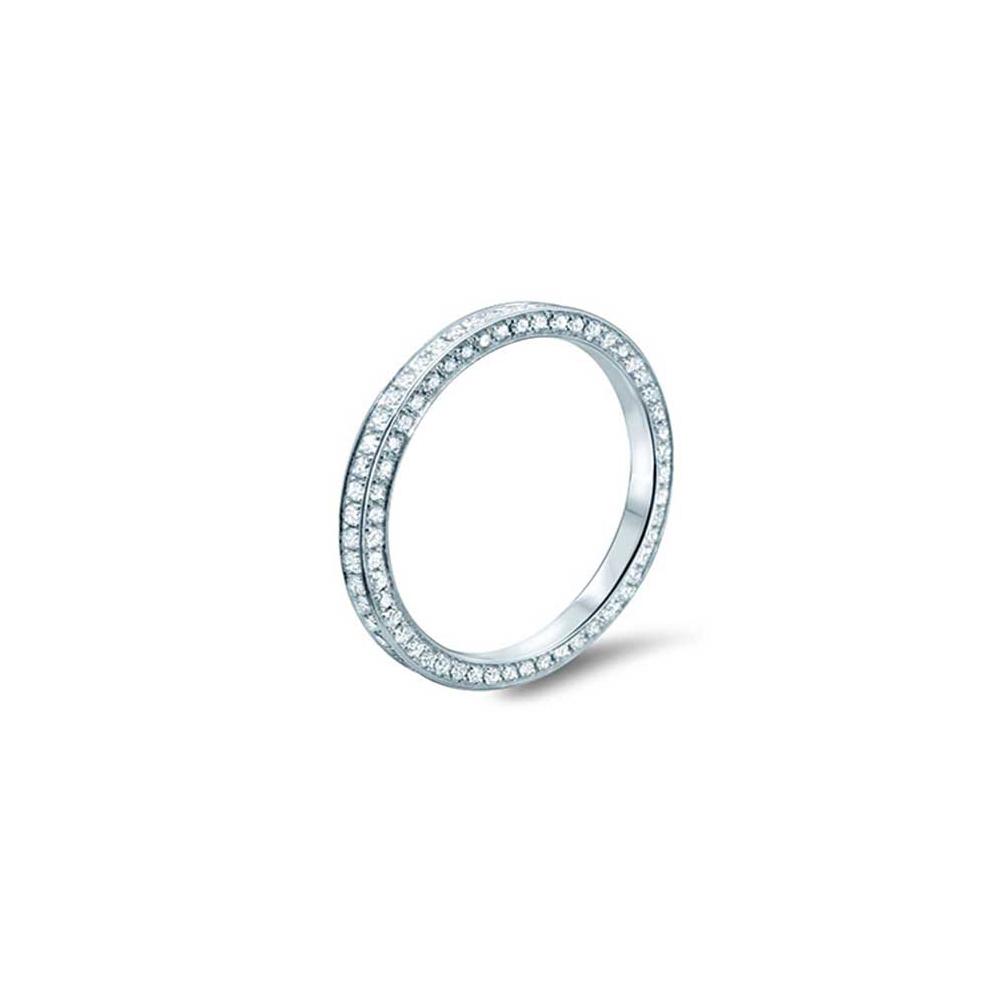 The Cuadra Shape Petite - platine 950 – Alliances AGUAdeORO et bagues en or 18k avec diamant – vue produit