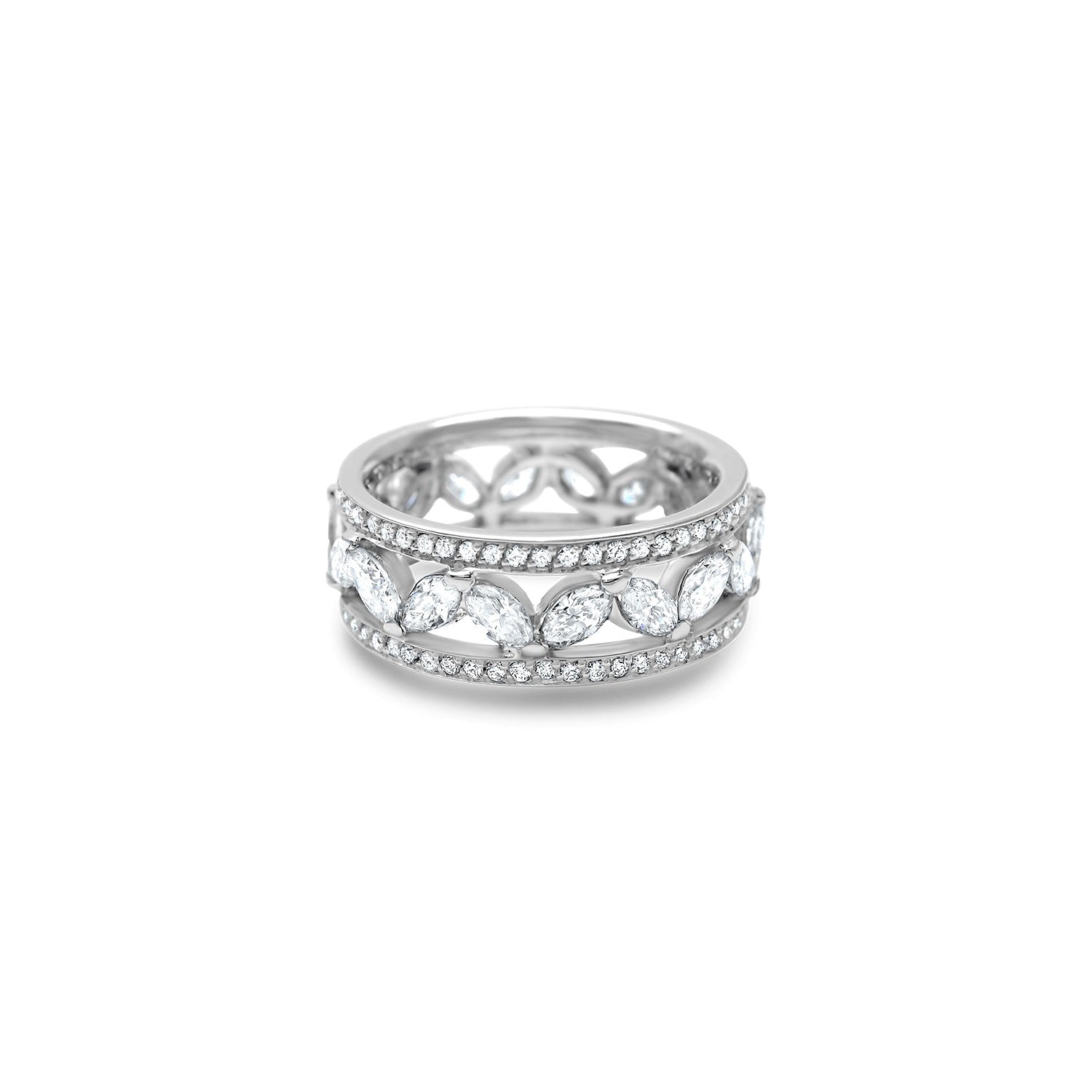 Athenas Weisheit - Platinum 950 - Aguadeoro -Allianzen und 18K -Goldringe mit Diamant - Produktansicht