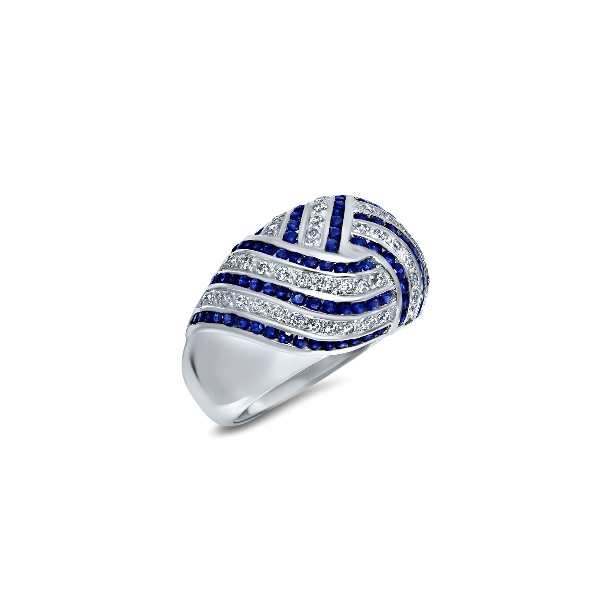 The Blueberry Cupcake - or blanc 18k – Bague en or 18k avec saphir – vue produit