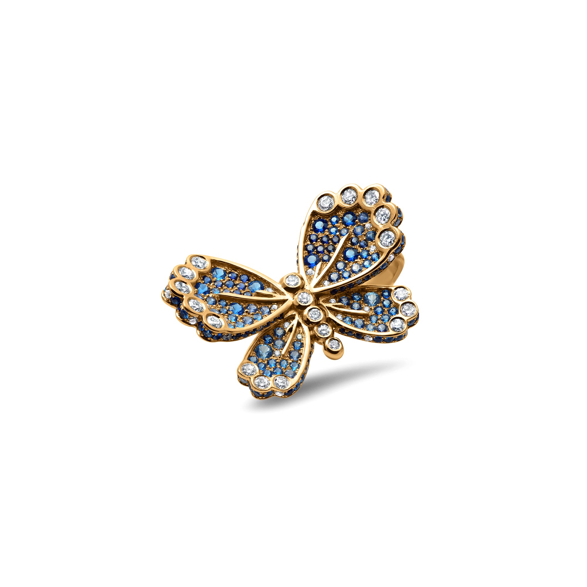 The Butterfly Girl Ring - or jaune 18k – Bague en or 18k avec diamant – vue produit
