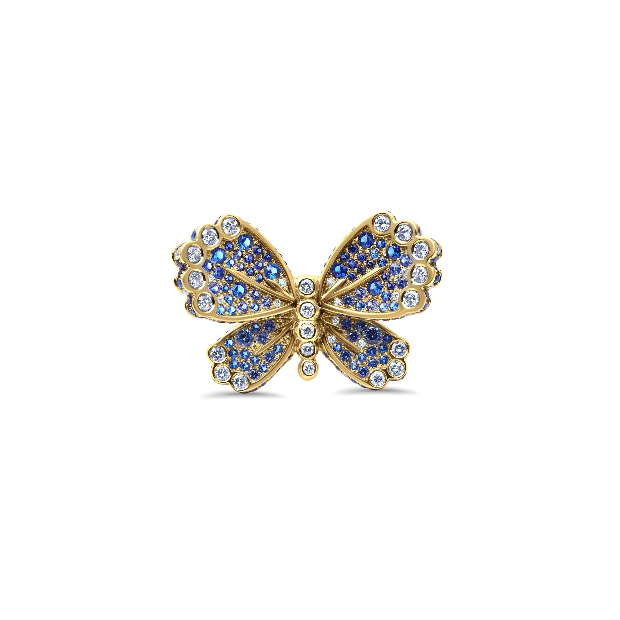 The Butterfly Girl Ring - or jaune 18k – Bague en or 18k – porté de face