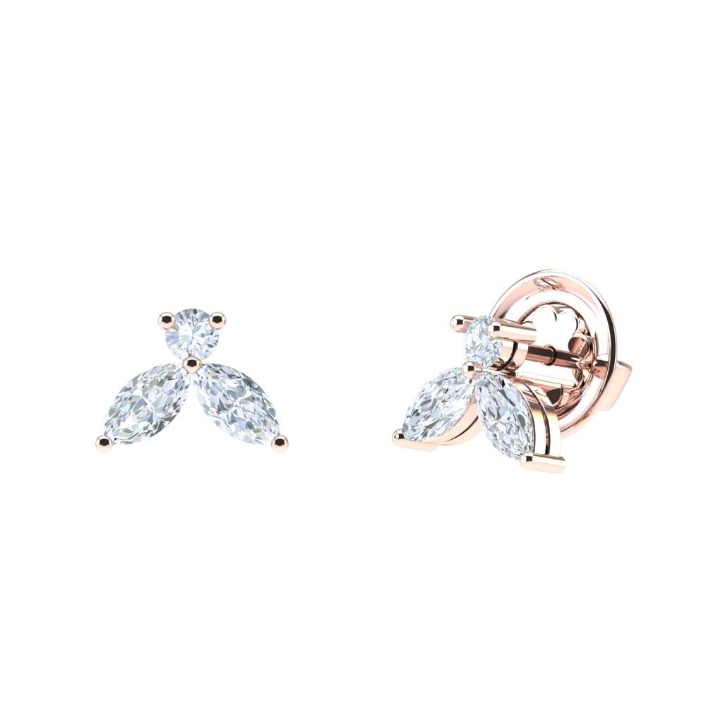 Earring Little Bee 1.00 carats - red gold 18k – Earrings gold 18k with diamond(s) – product view