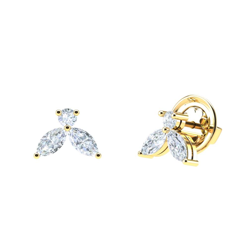 Earring Little Bee 1.00 carats - yellow gold 18k – Earrings gold 18k with diamond(s) – product view