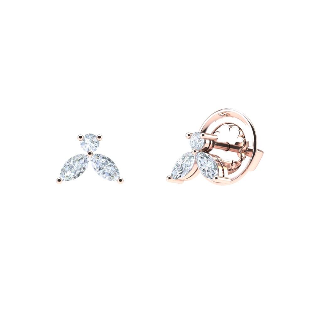 Ohrringe Little Bee 0.50 carats - Rotgold 18k – Ohrschmuck Gold 18k mit Diamant(en) – Produktansicht