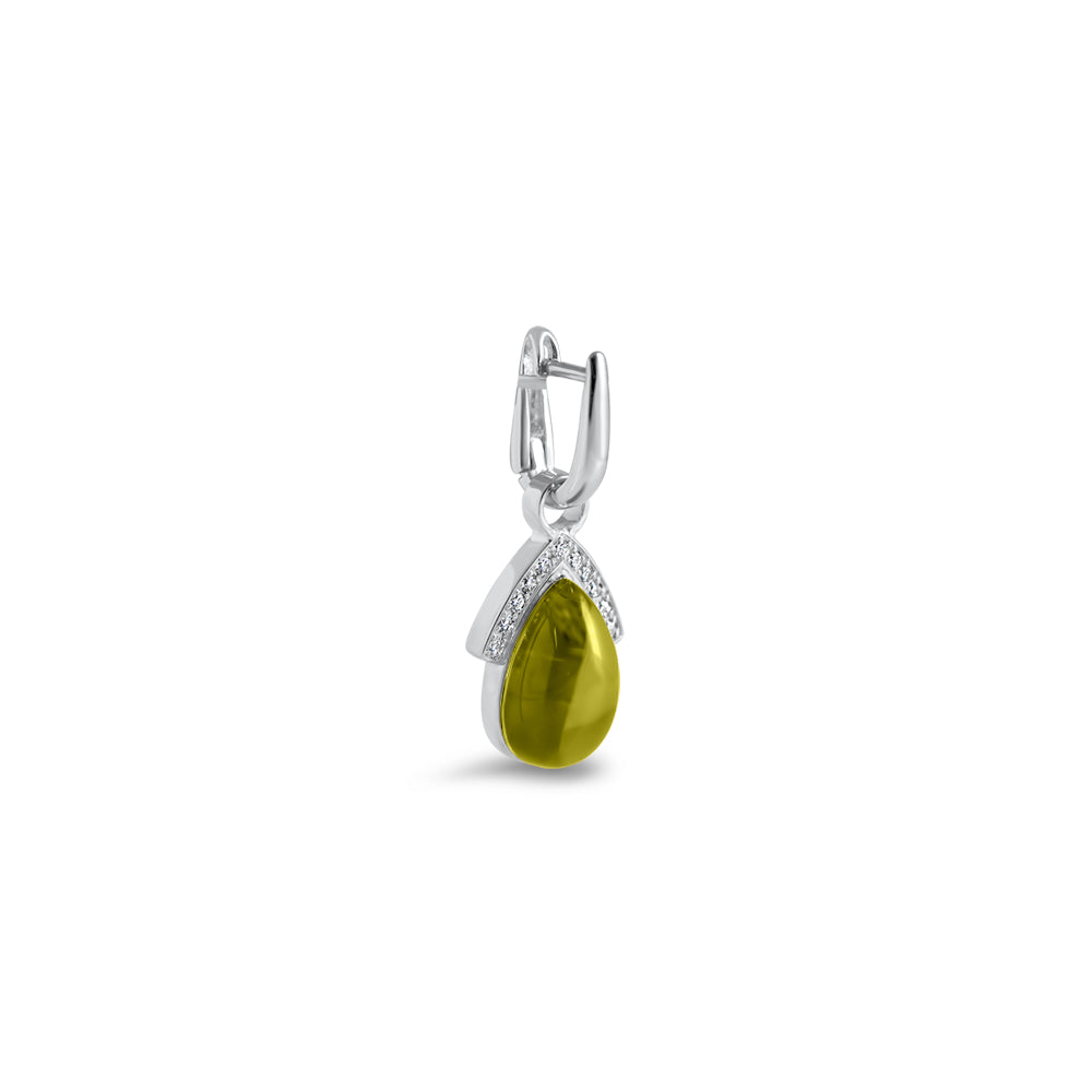 Boucles d'oreilles Olive A - or blanc 18k – Boucle d'oreilles en or 18k avec diamant – vue produit