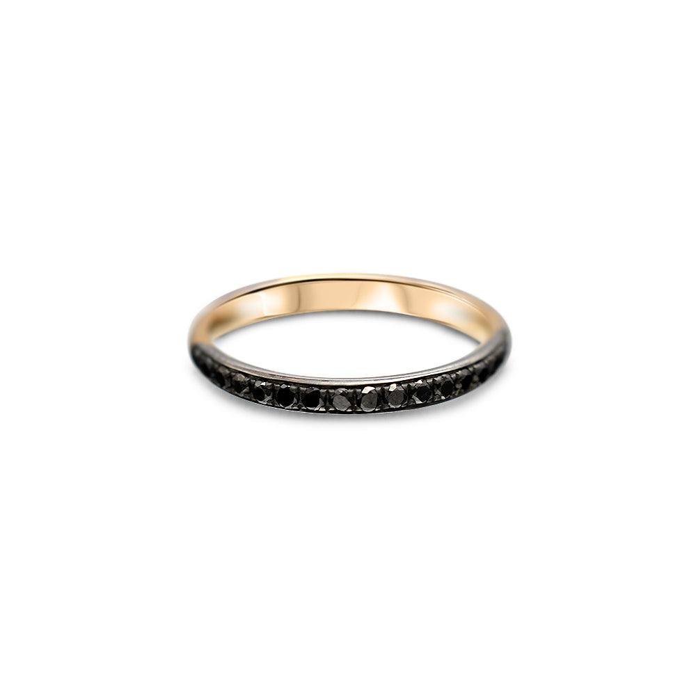 Rainbow Black Diams - or jaune 18k – Alliances AGUAdeORO et bagues en or 18k avec diamant – vue produit