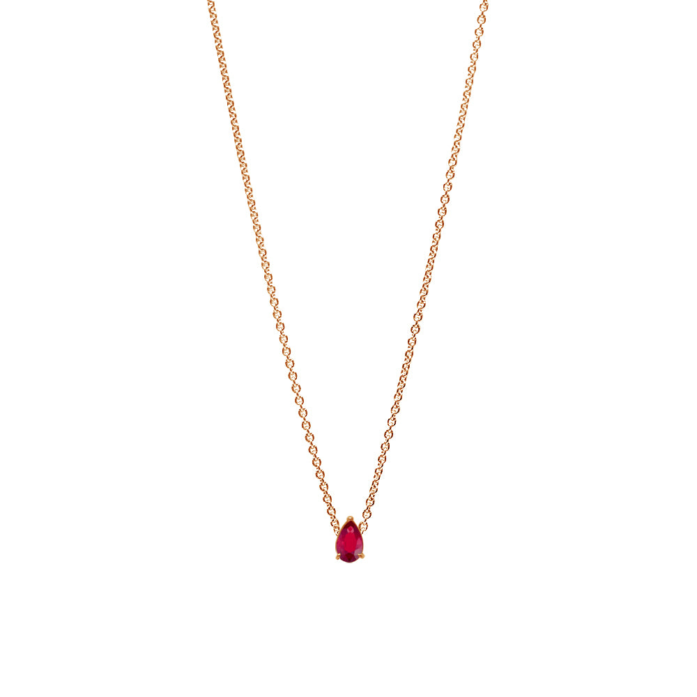 Collier The Little Tear of Joy Ruby 0.30ct - or rouge 18k – Chaîne en or 18k avec rubis – vue produit