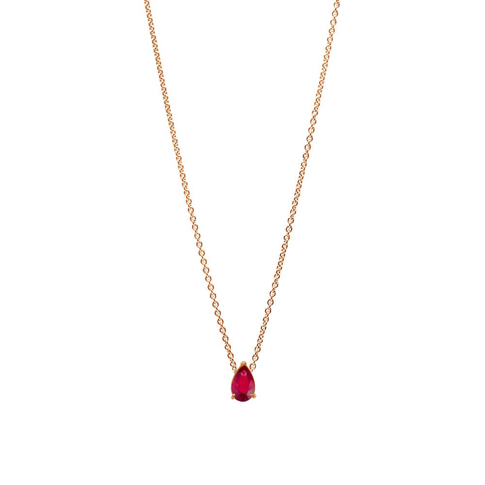Collier The Little Tear of Joy Ruby 0.50ct - or rouge 18k – Chaîne en or 18k avec rubis – vue produit