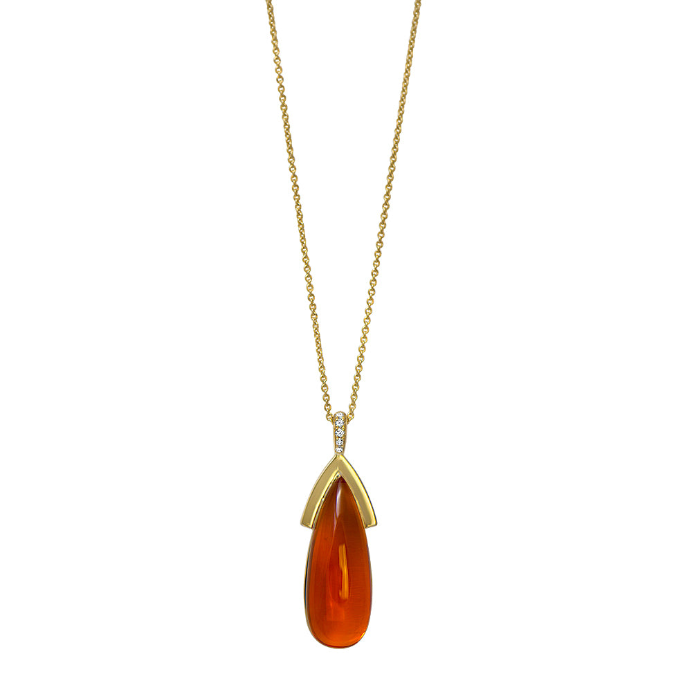 Collier The A Pumpkin Drop - or jaune 18k – Chaîne en or 18k avec diamant – vue produit