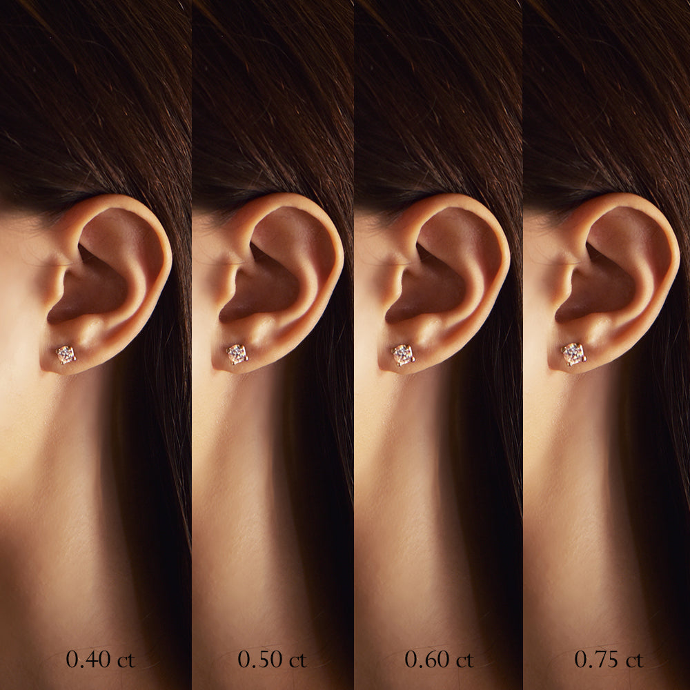 Boucles d'oreilles Clous 0.40-0.75 cts - or rouge 18k - AGUADEORO