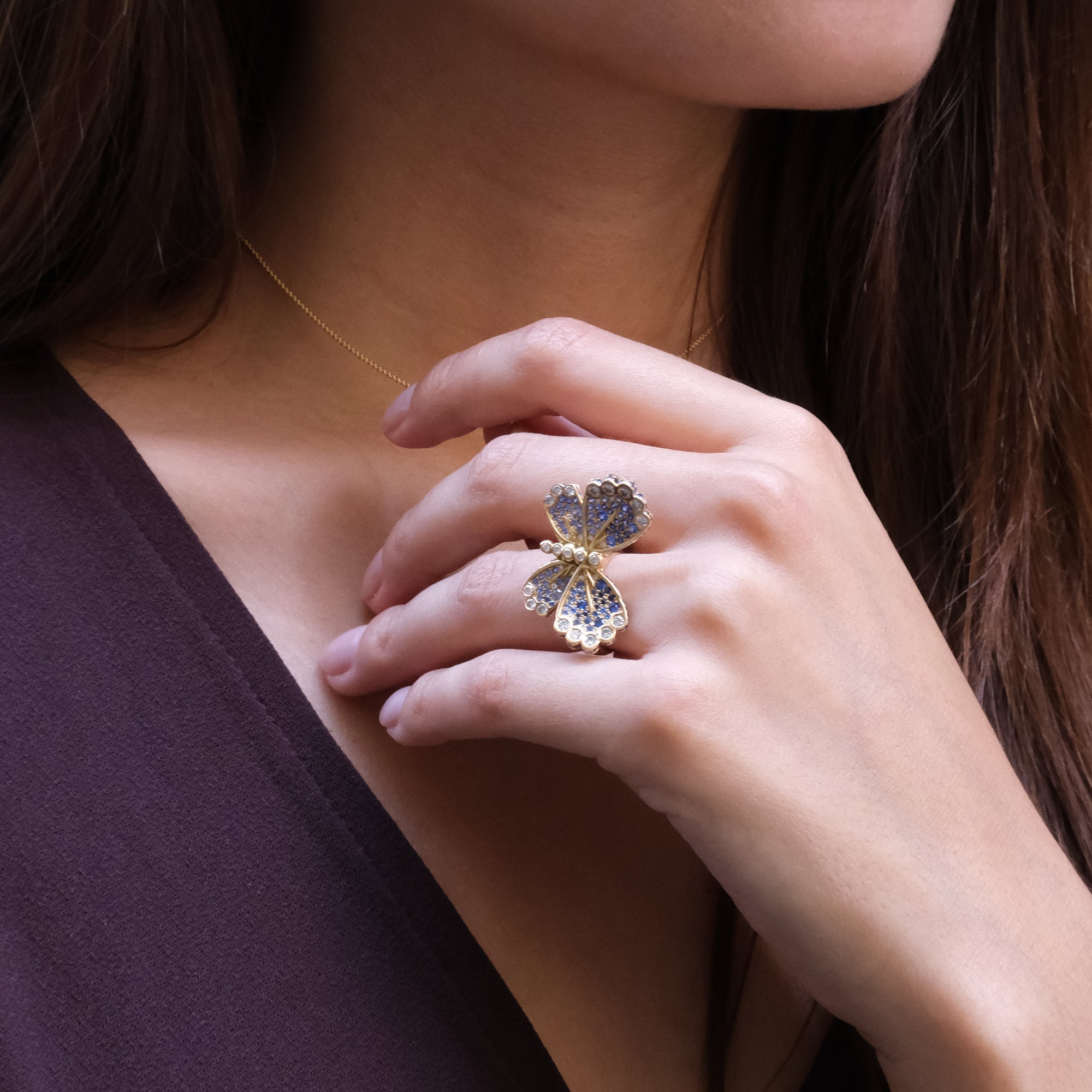 The Butterfly Girl Ring - or jaune 18k – Bague en or 18k – vue de profil