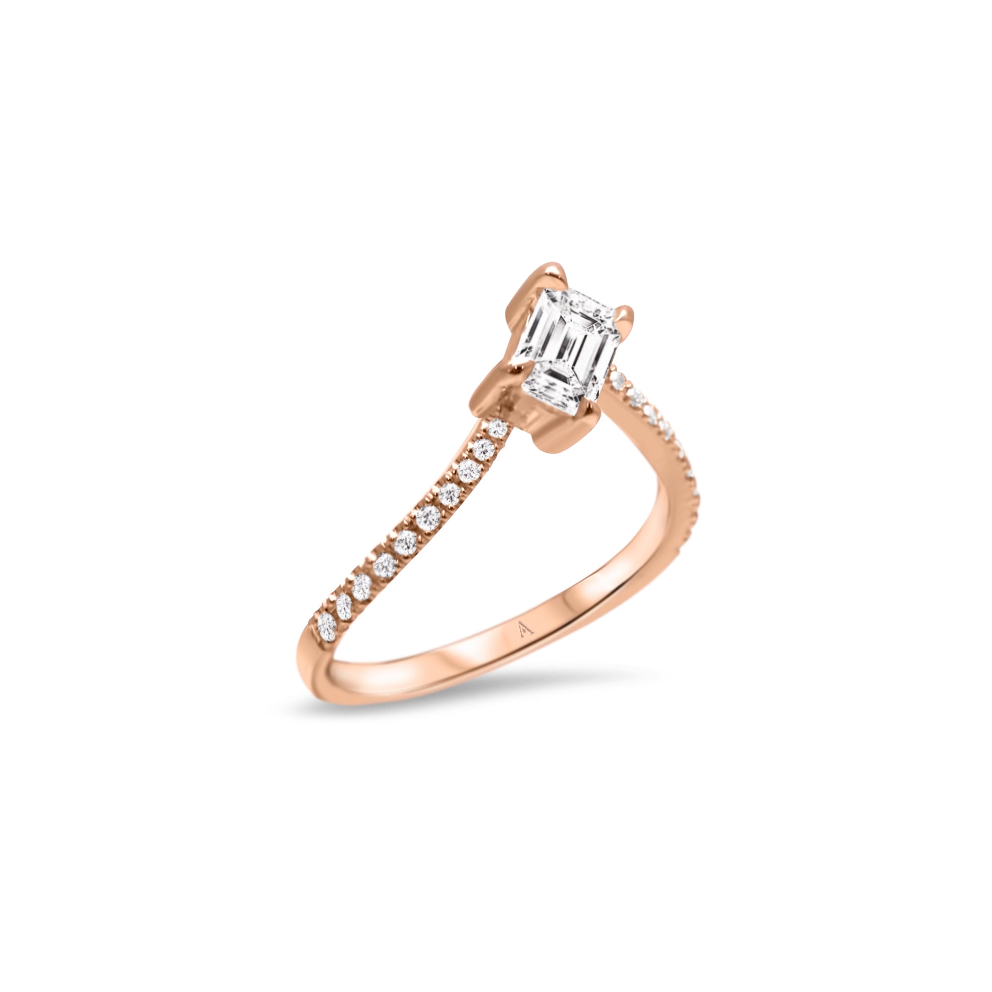 The Fancy Little Ice Skating Girl 1.00 carats - or rouge 18k – Solitaire en or 18k – vue de profil