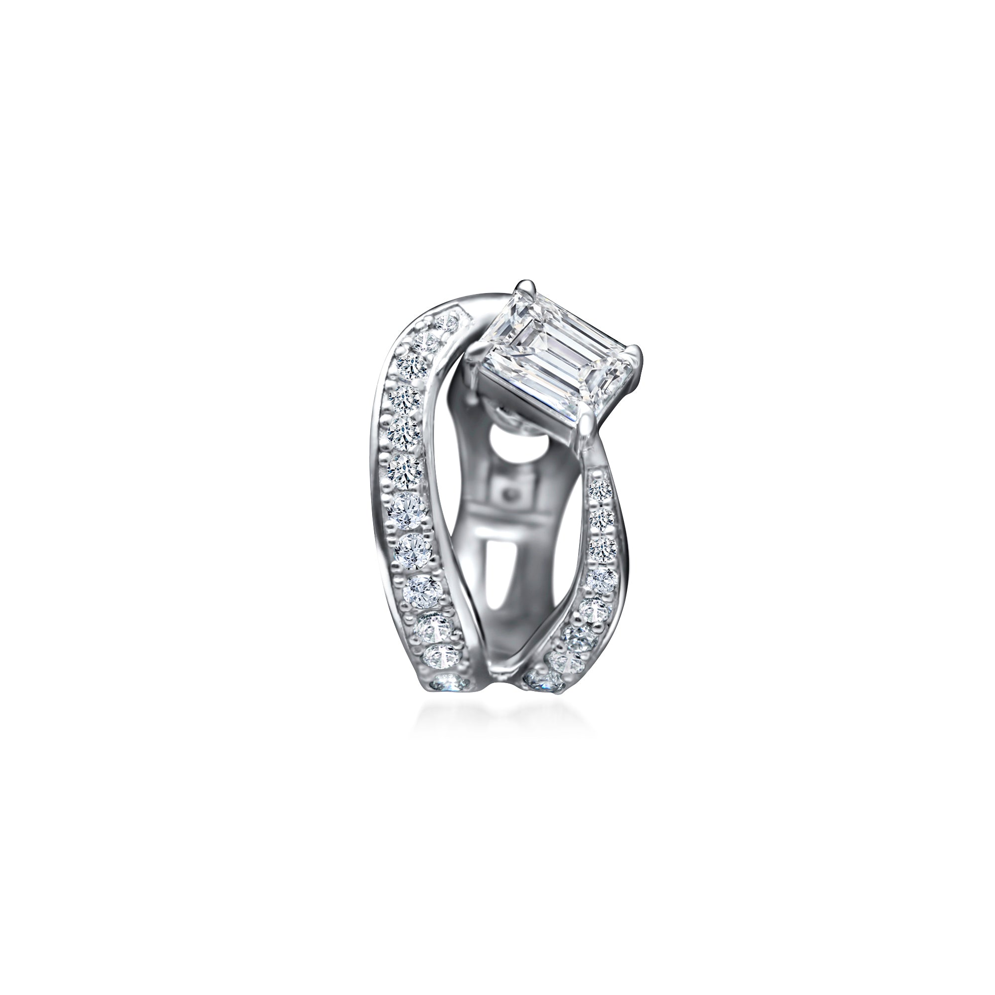 Boucles d'oreilles The Fancy Ice Skating Girl 1.00ct - platine 950 – Boucle d'oreilles en or 18k avec diamant – vue produit