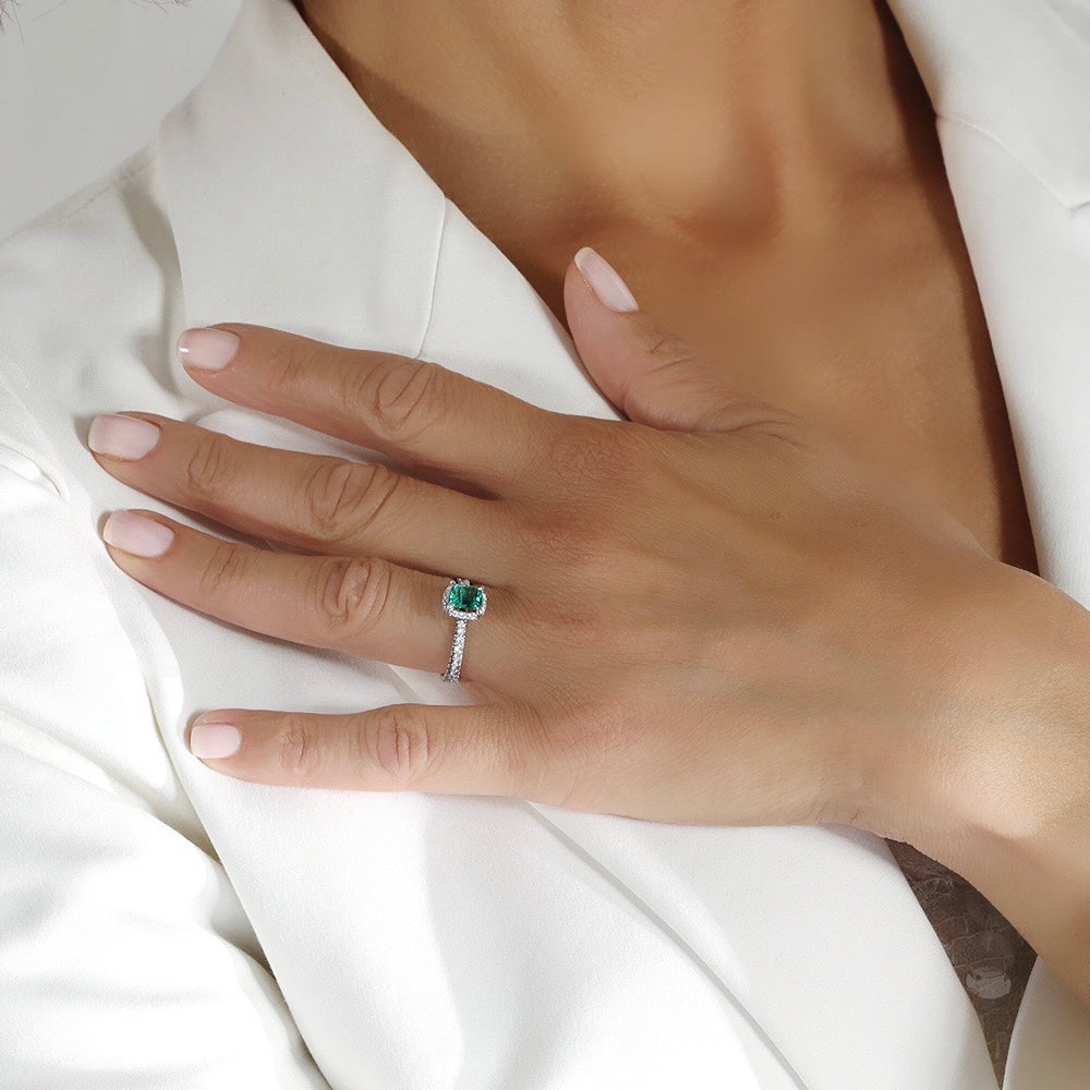 Mille nuances de vert - 0.50 carat - platine 950 - AGUADEORO