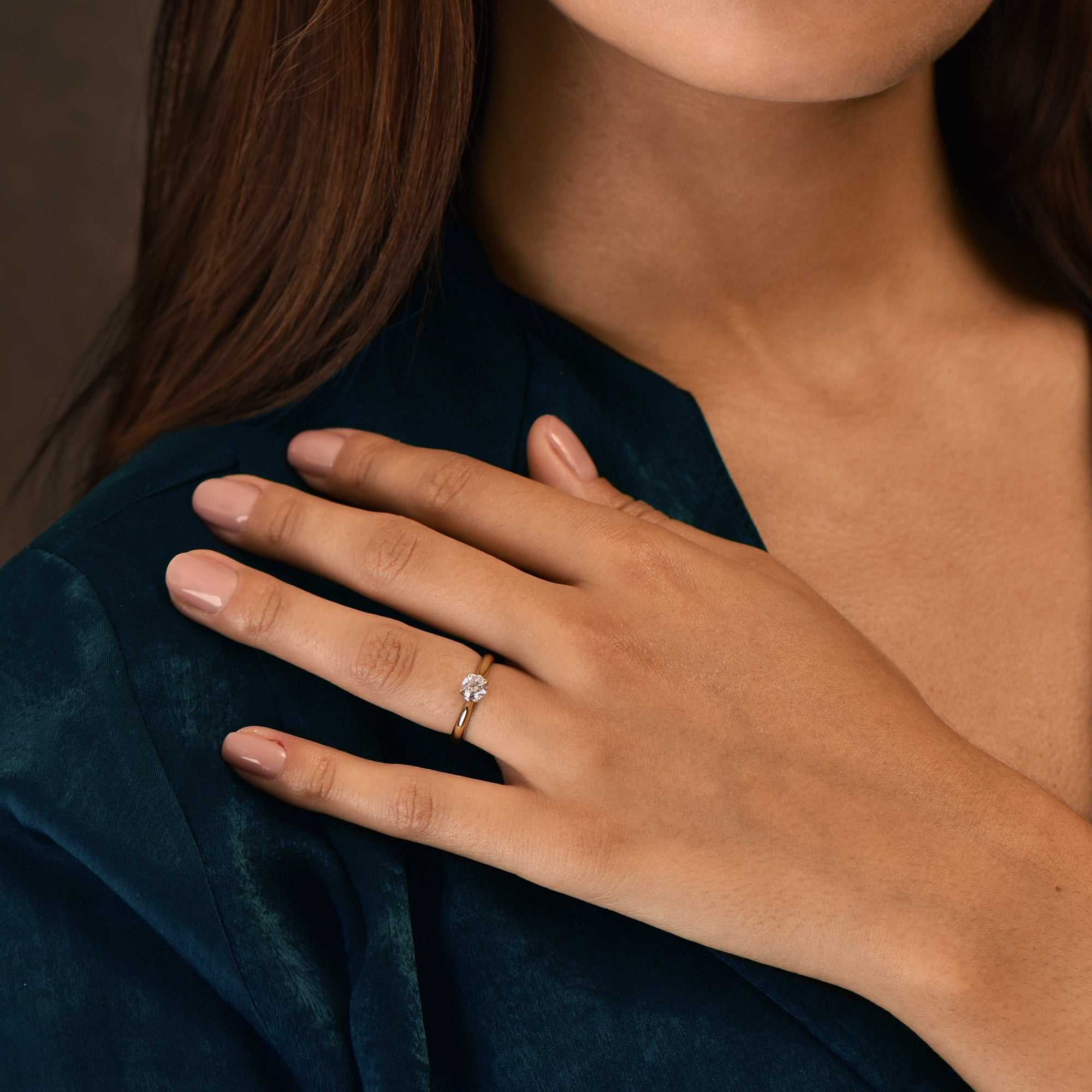 Miss Sweetheart - 0.50 carat - or jaune 18k – Solitaire en or 18k – porté en situation