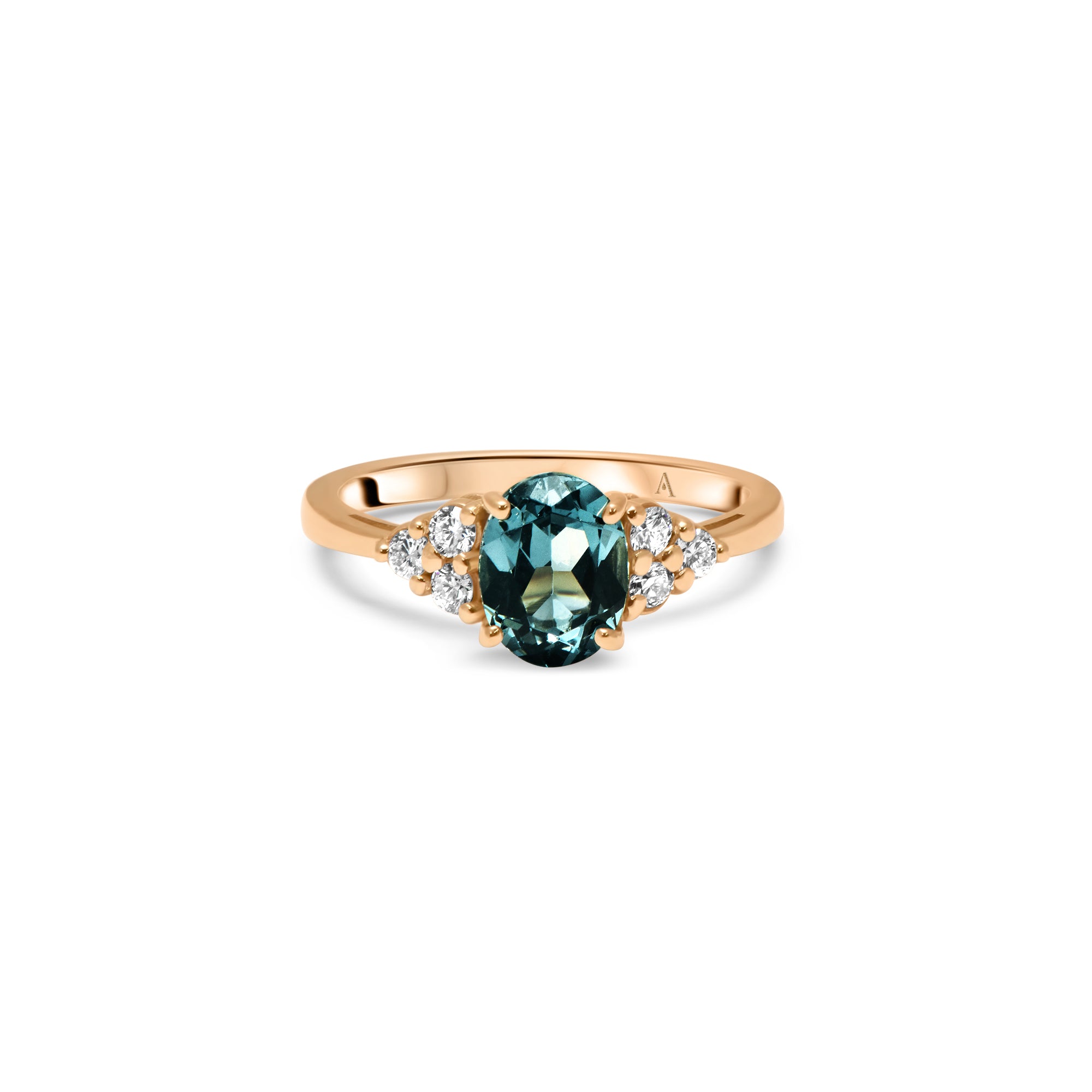 The Green Blue Velvet - 1.0 carat - or Rouge 18k – Solitaire en or 18k avec diamant – vue produit