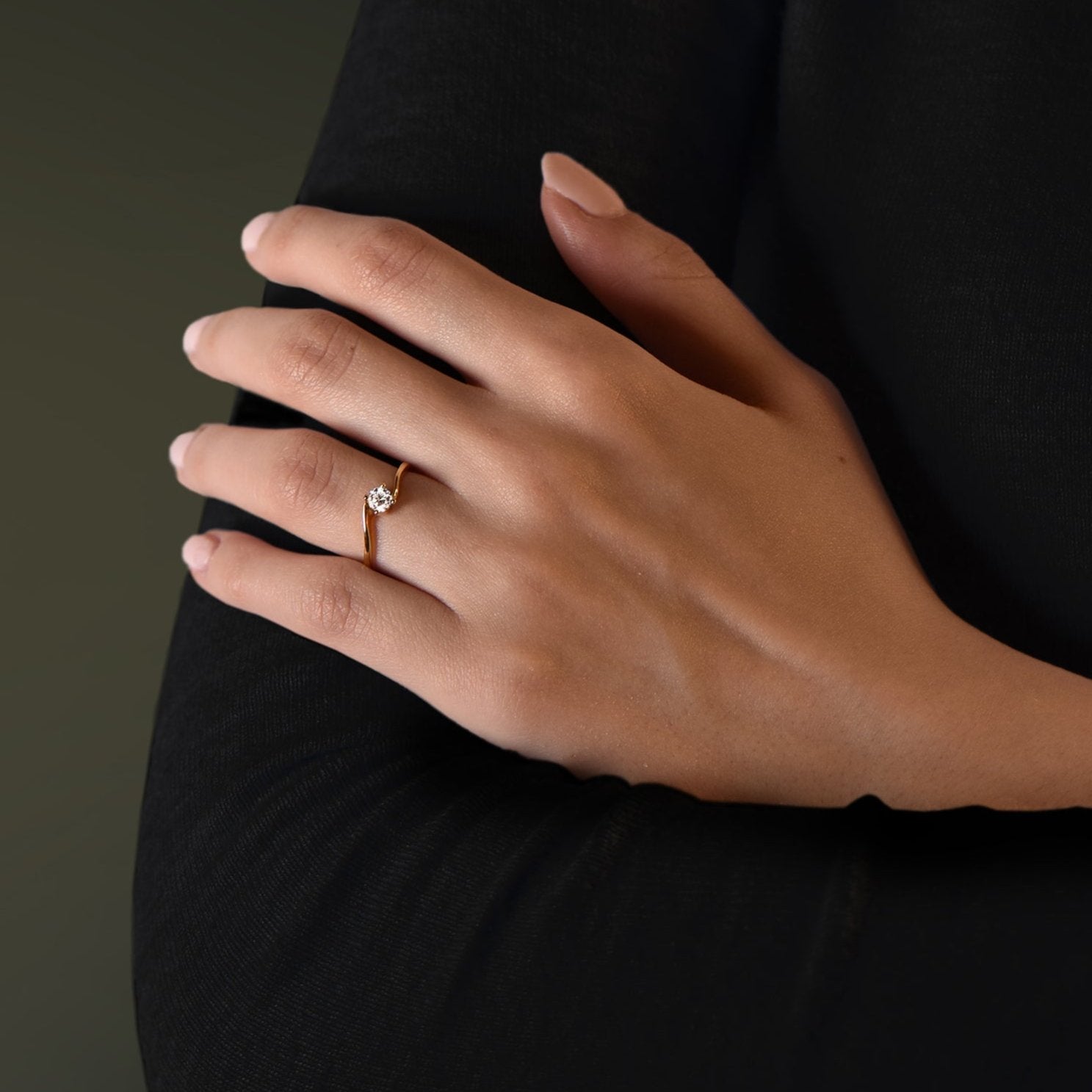 Twist and Shout 0.20 carats - Gelbgold 18k – Verlobungsring Gold 18k – Vorderansicht