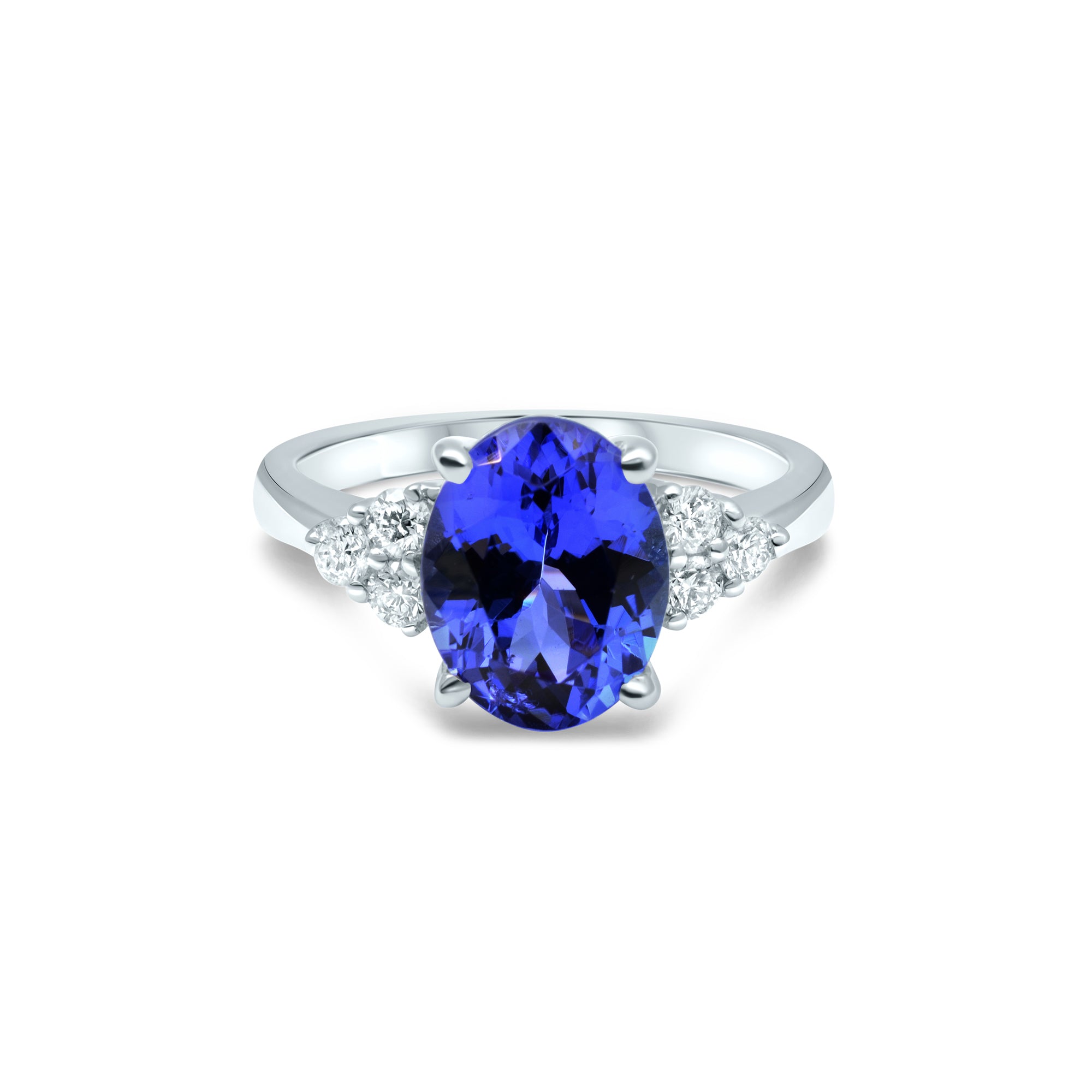 Blue Velvet - 3.05 carat - or blanc 18k – Solitaire en or 18k avec diamant – vue produit