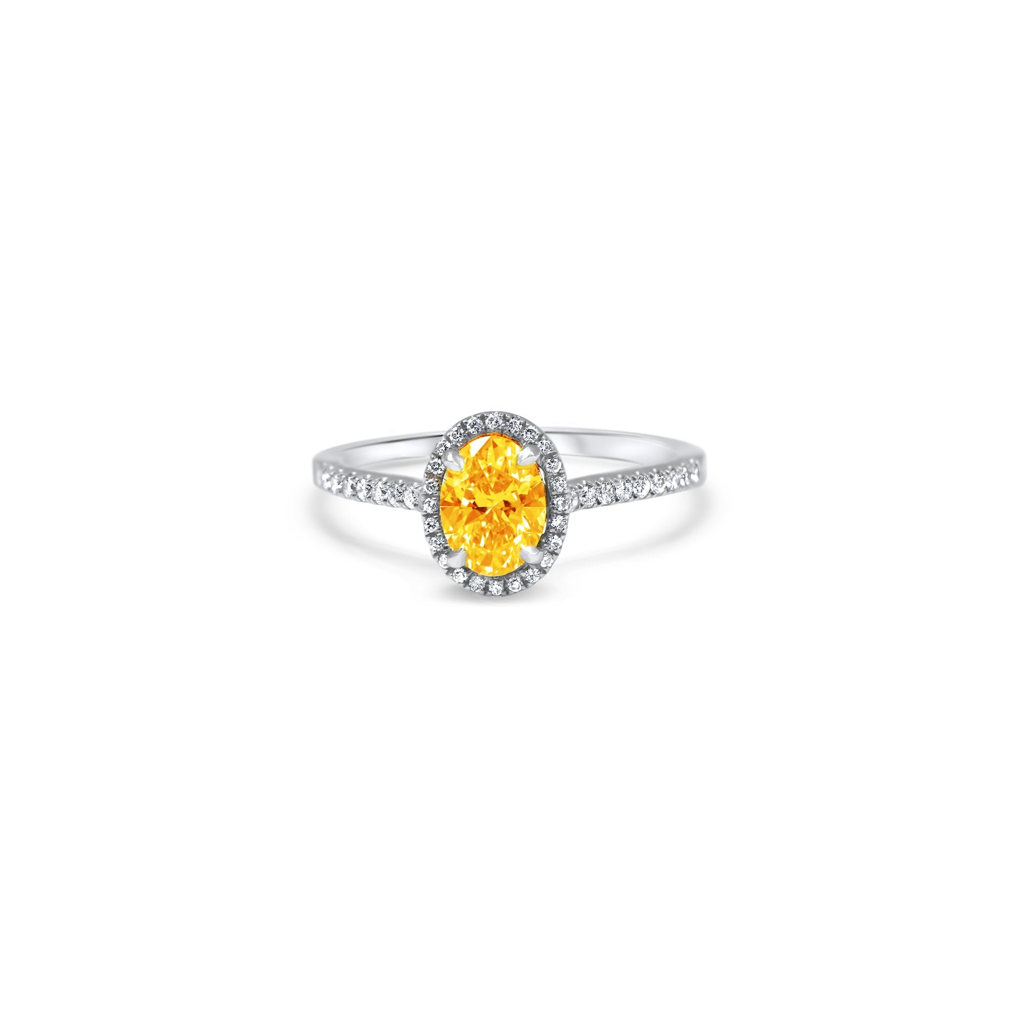 The Yellow Temple of Saturn 0.75 carats - platine 950 – Solitaire en or 18k avec diamant – vue produit