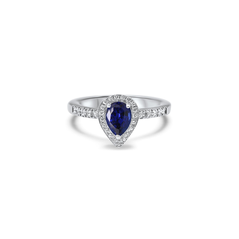 The Blue Joy 0.50 carats - or blanc 18k – Solitaire en or 18k avec diamant – vue produit