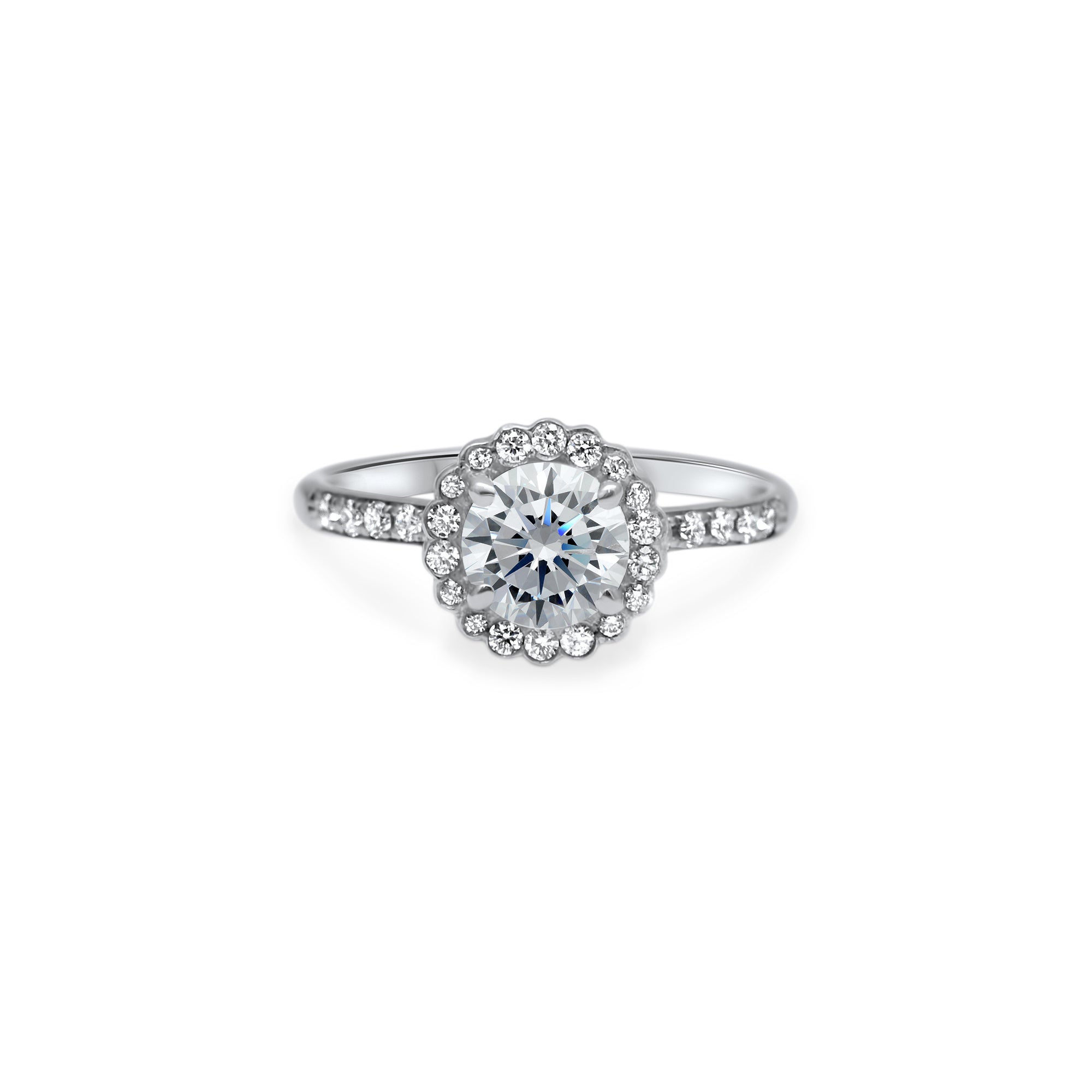 The fancy Flowering Lady 0.75 carats - or blanc 18k – Solitaire en or 18k avec diamant – vue produit
