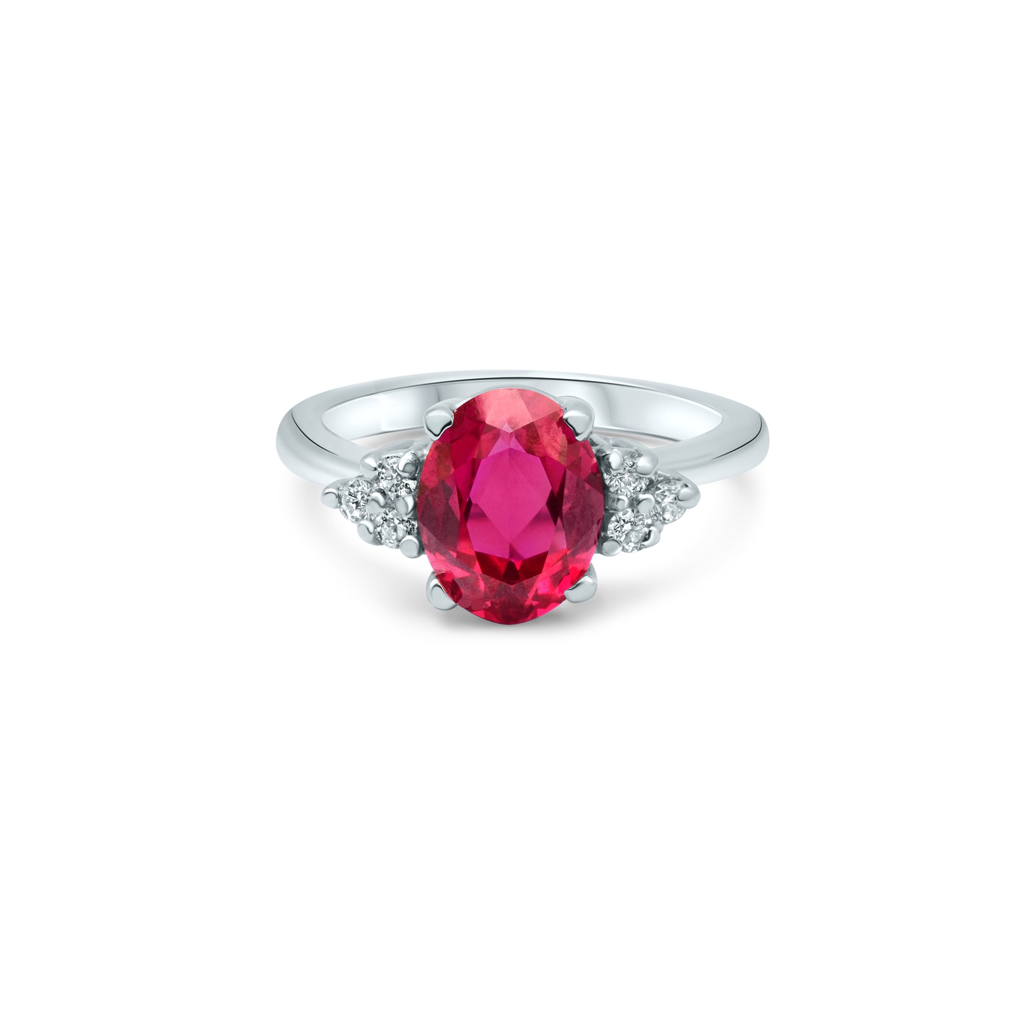 Rouge Baiser - 2.00 carat - platine 950 – Solitaire en or 18k avec diamant – vue produit