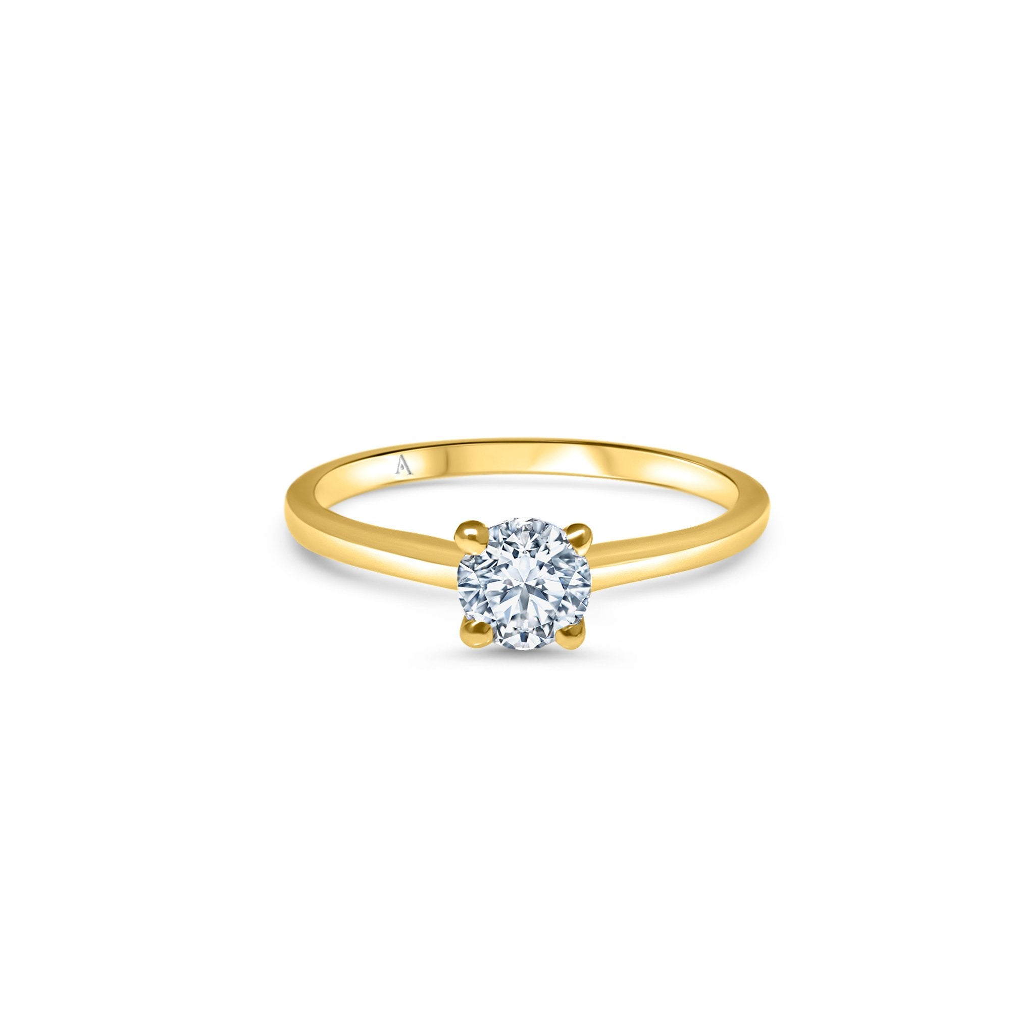 The V-Shape L 0.50 carats - or jaune 18k – Solitaire en or 18k avec diamant – vue produit