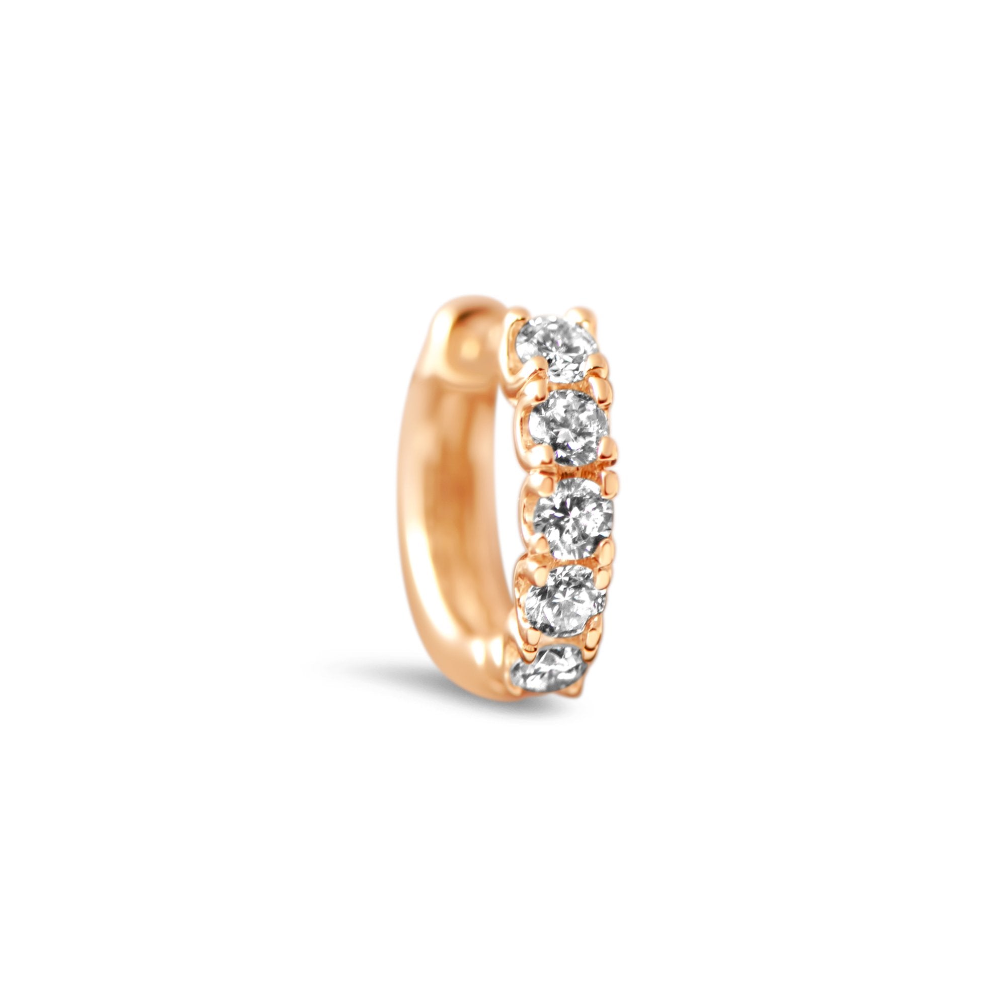Earring The Divine Halo - red gold 18k – Earrings gold 18k with diamond(s) – product view