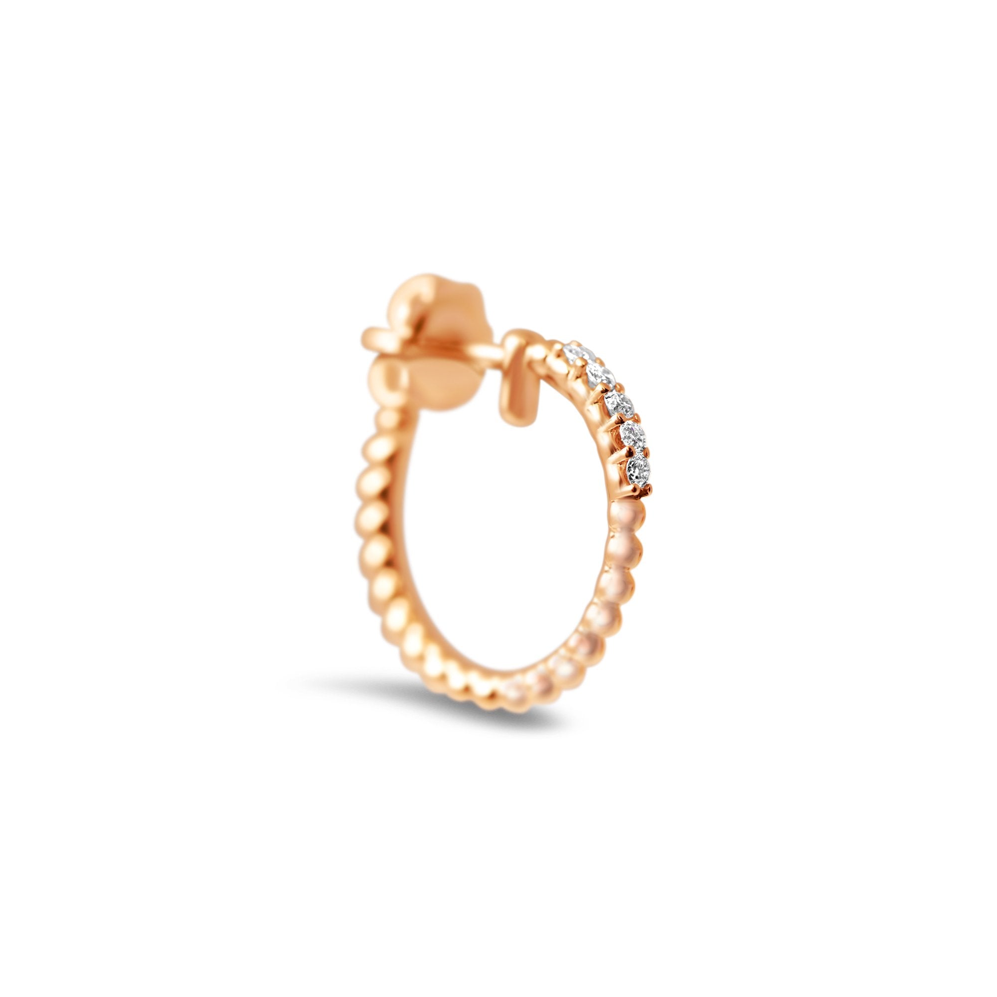 Boucles d'oreilles Angel's Halo - or rouge 18k – Boucle d'oreilles en or 18k avec diamant – vue produit