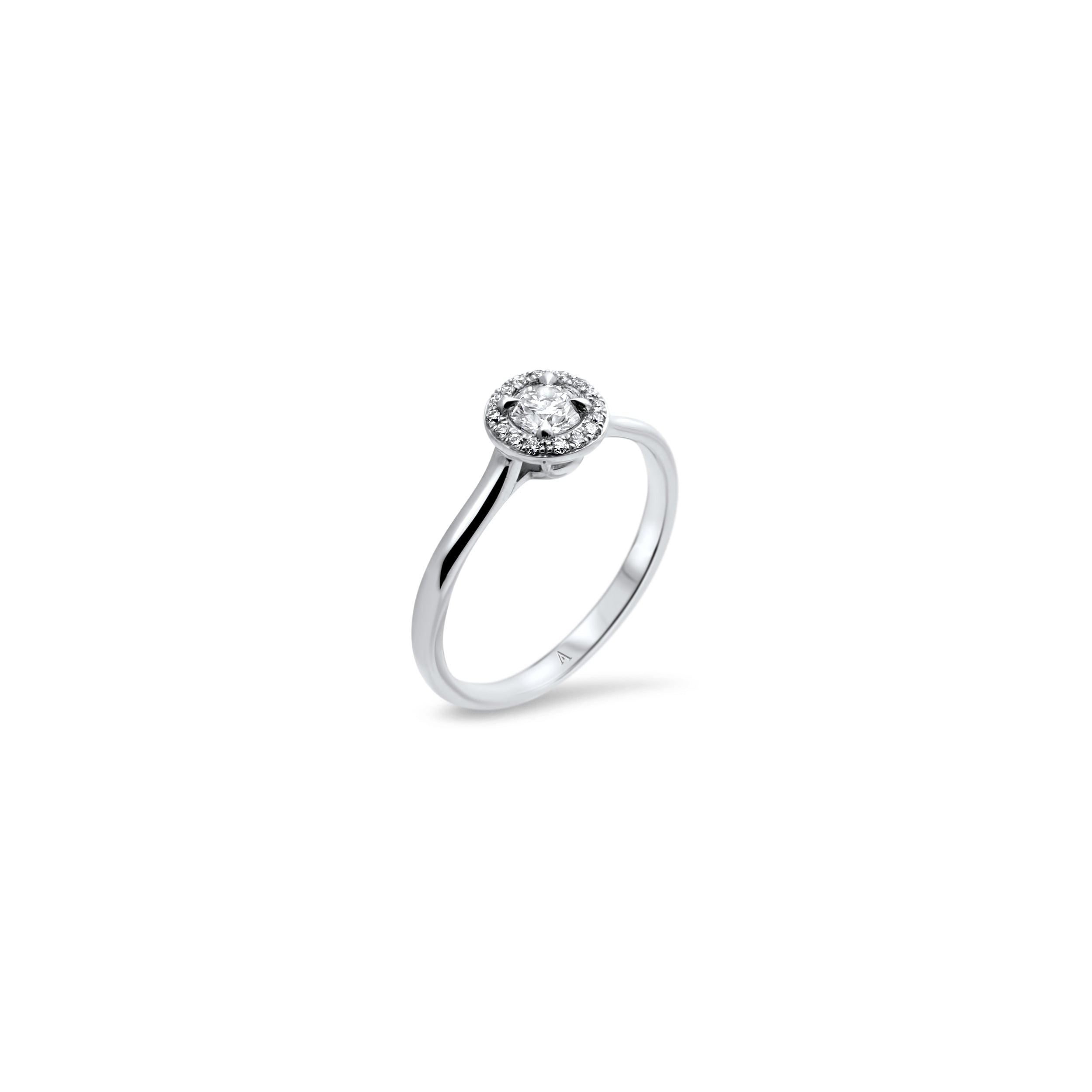 The Little Funkee Girl 0.20 carats - or blanc 18k – Solitaire en or 18k avec diamant – vue produit