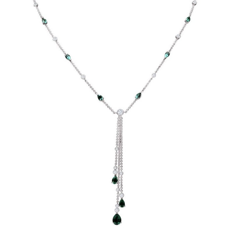 Collier Wild Forest - or blanc 18k – Chaîne en or 18k avec diamant – vue produit