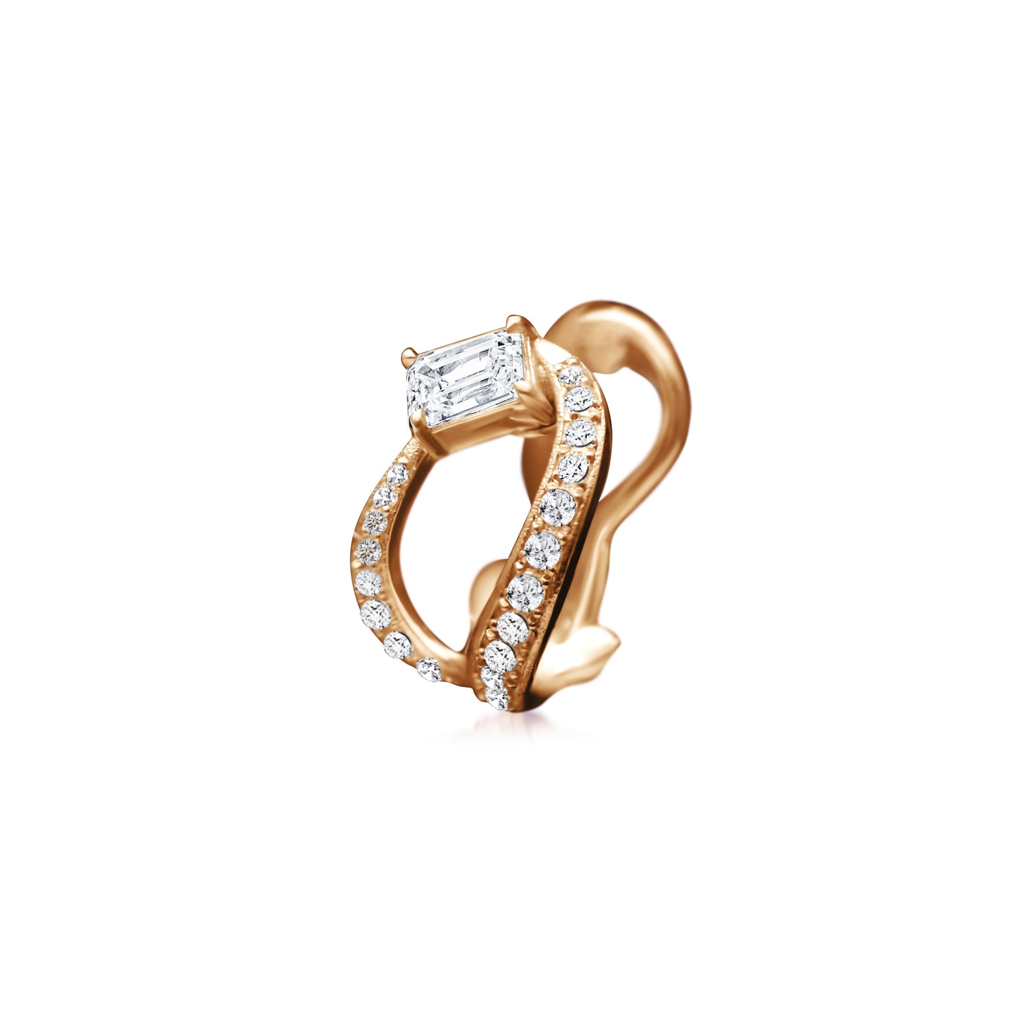 Boucles d'oreilles The Little Ice Skating Girl 0.30ct - or rouge 18k – Boucle d'oreilles en or 18k avec diamant – vue produit