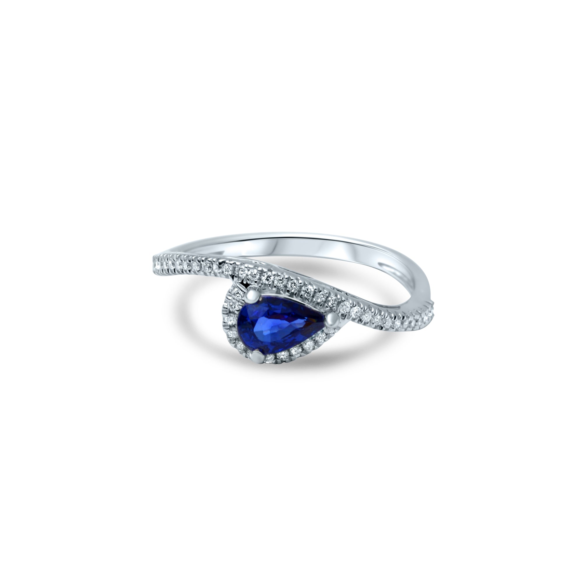 Wavy Blue 1.20 carats - Weissgold 18k – Verlobungsring Gold 18k mit Diamant(en) – Produktansicht