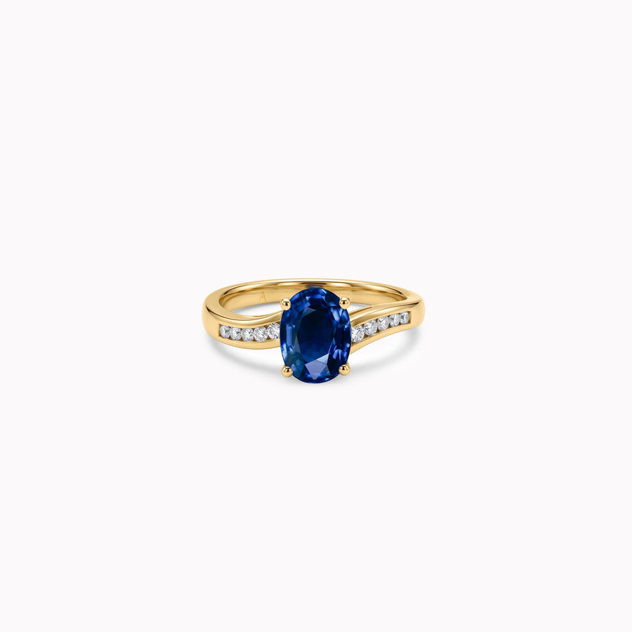 Curvy Blue - 1.50 Karat - Gelbgold 18 K