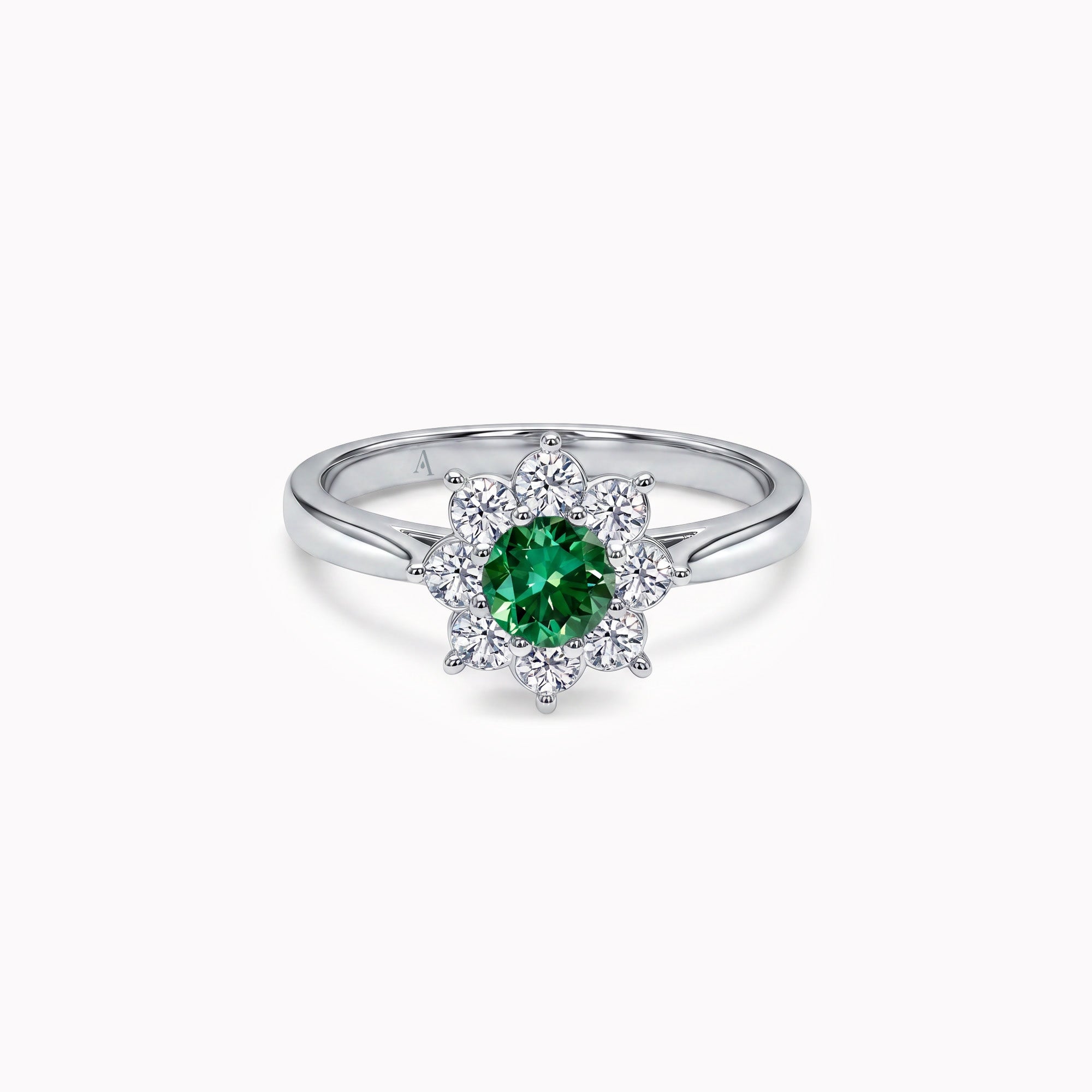 The Blooming Green Flower 0.30 Karat - Weissgold 18K